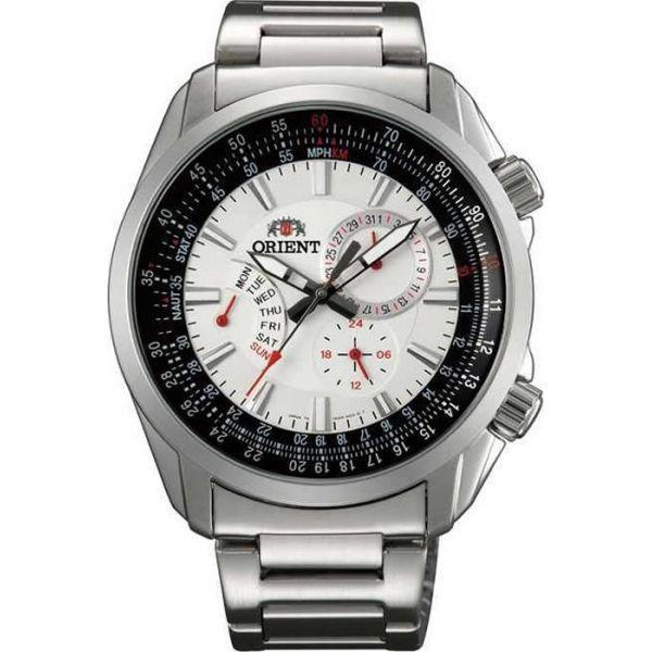 Orient Orient UU09003W (FUU09003W)  FUU09003W  мужские часы белый циферблат, браслет  — вид спереди