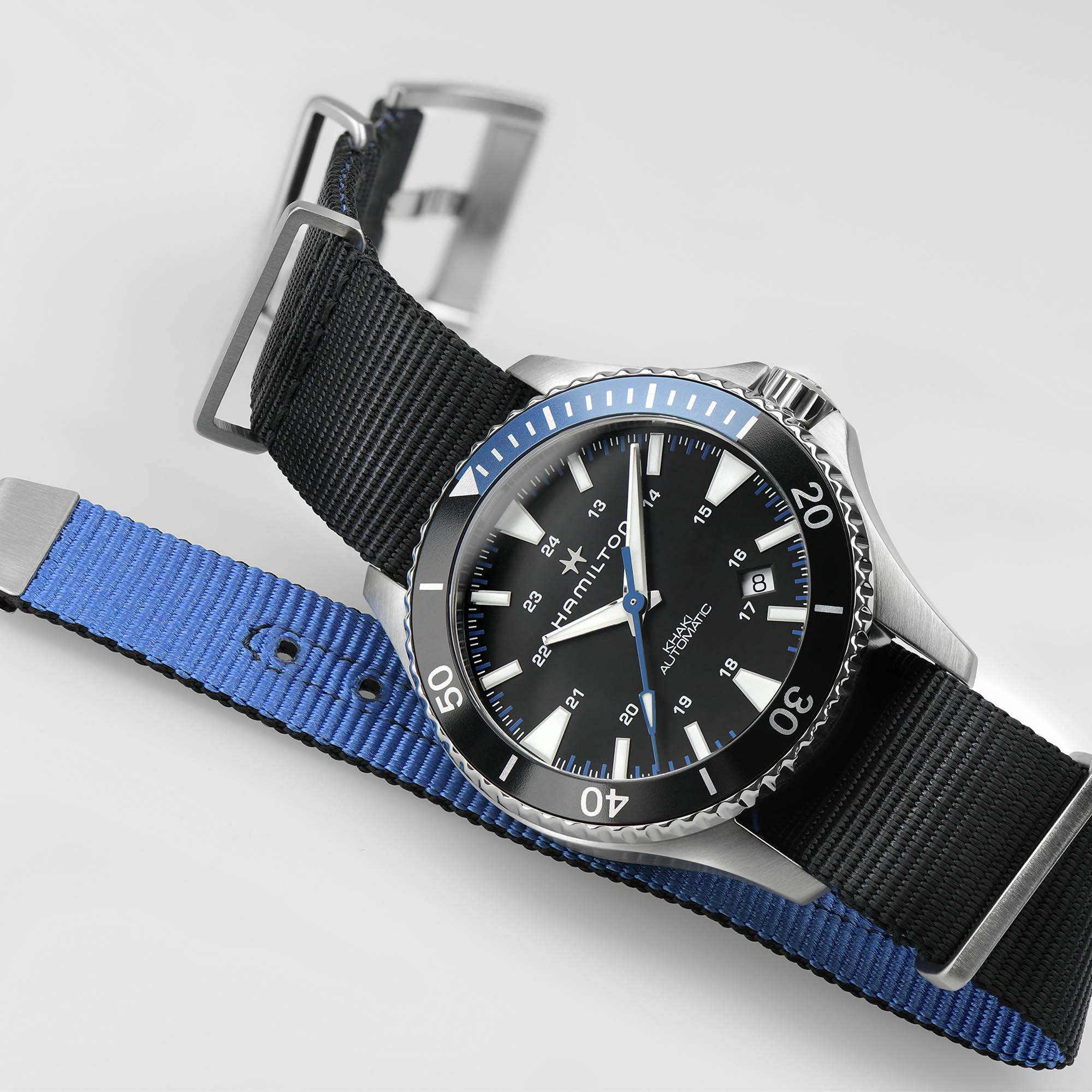 Hamilton Hamilton Khaki Navy Scuba Auto H82315931 мужские часы черный циферблат на запястье