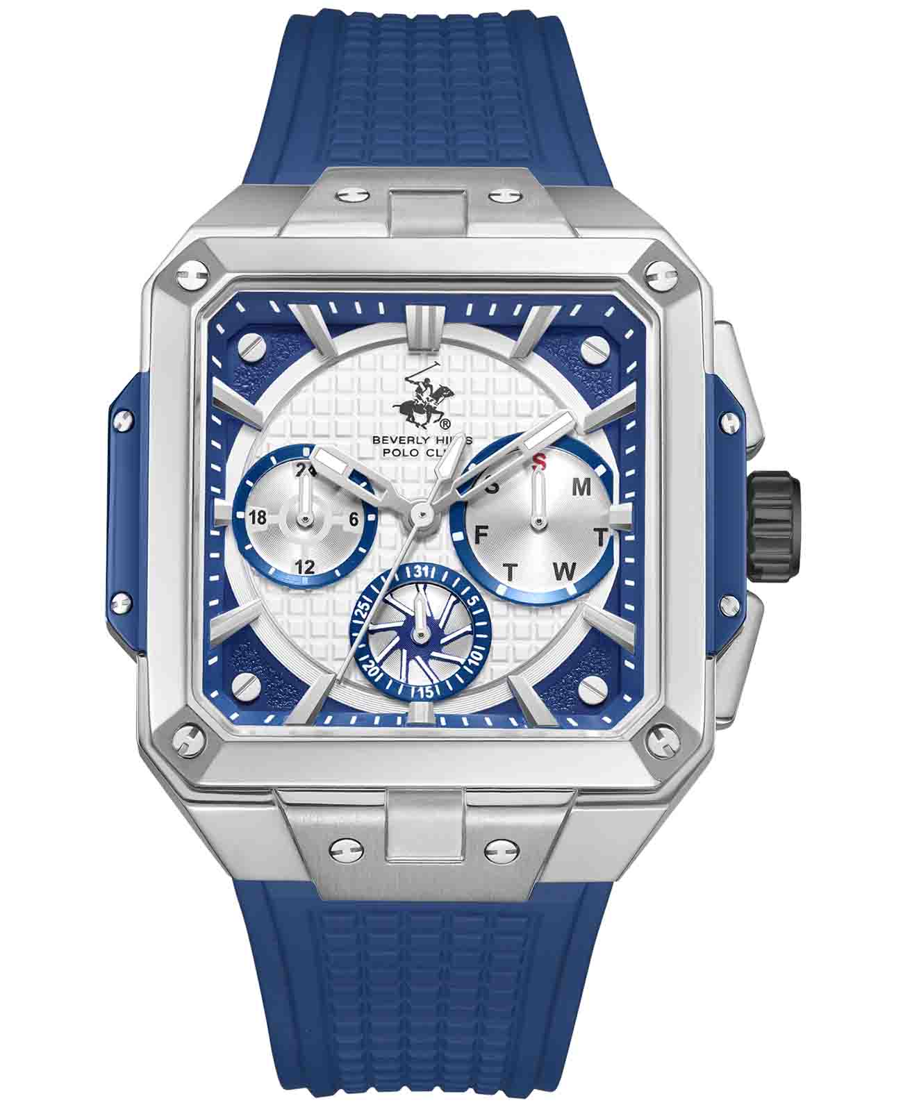 Beverly Hills Polo Club Beverly Hills Polo Club BP3742X.339  BP3742X.339 кварцевые мужские часы белый циферблат, браслет каучук — вид спереди