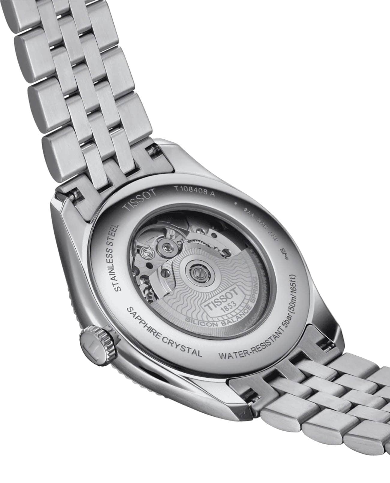Tissot Tissot Ballade Powermatic 80 Silicium T108.408.22.278.00 механические мужские часы часы крупный план серебристый циферблата