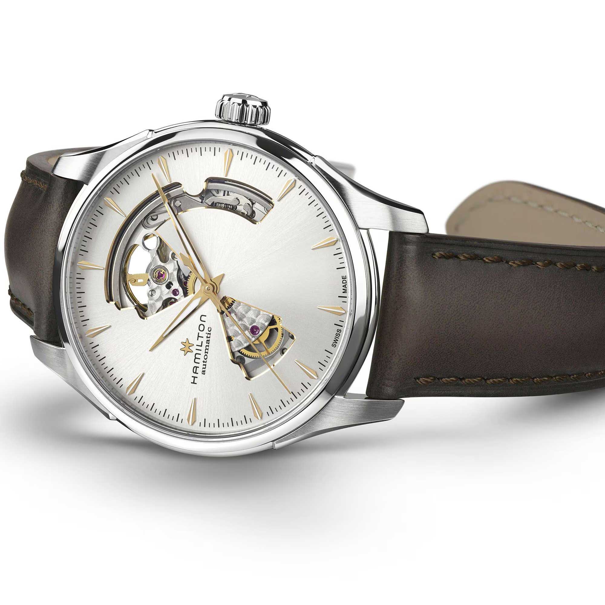 Оригинальные часы Hamilton Hamilton Jazzmaster Open Heart Auto H32675551 механические калибр механизма h-10 общий вид
