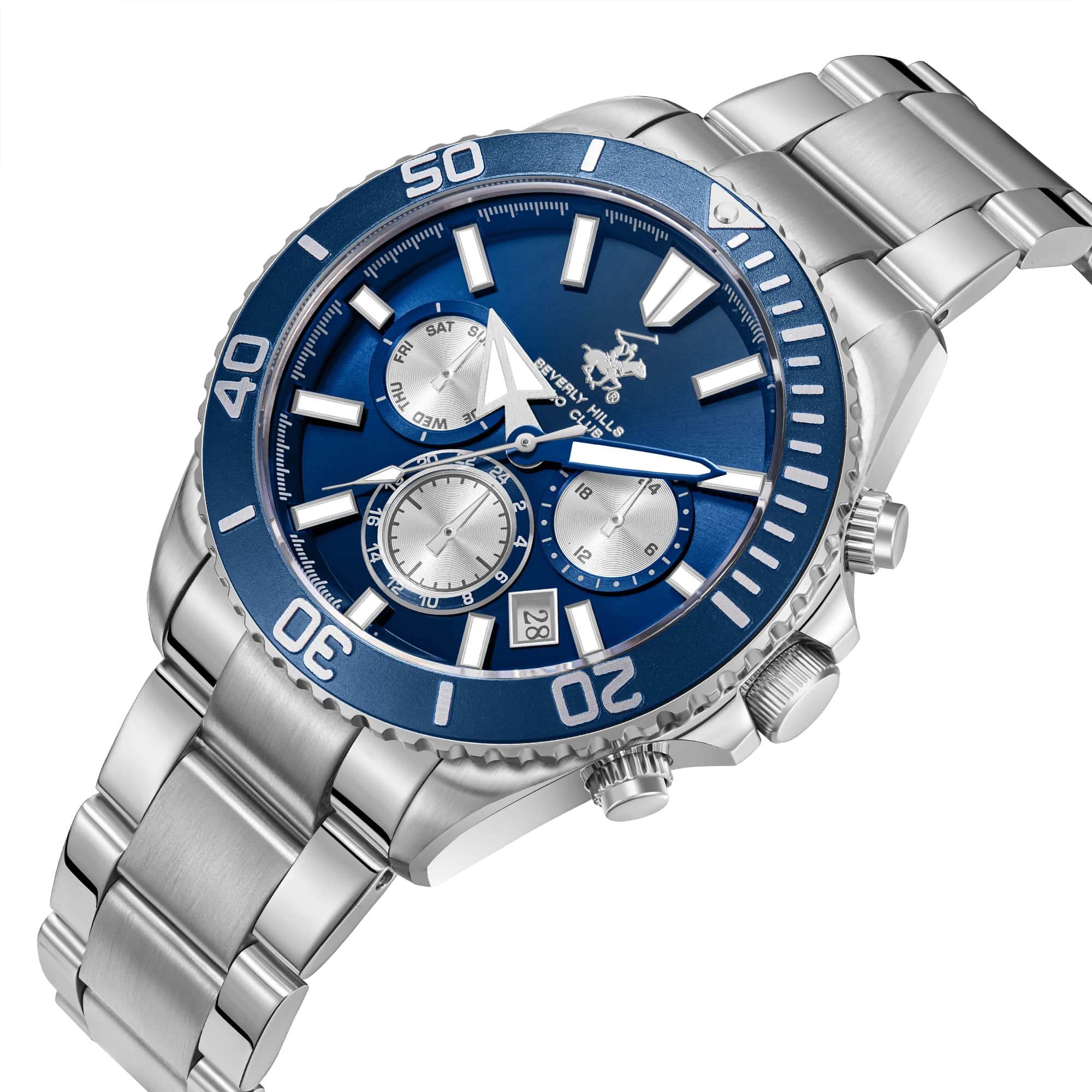 Beverly Hills Polo Club Beverly Hills Polo Club BP3721X.390 кварцевые мужские часы часы крупный план синий циферблата