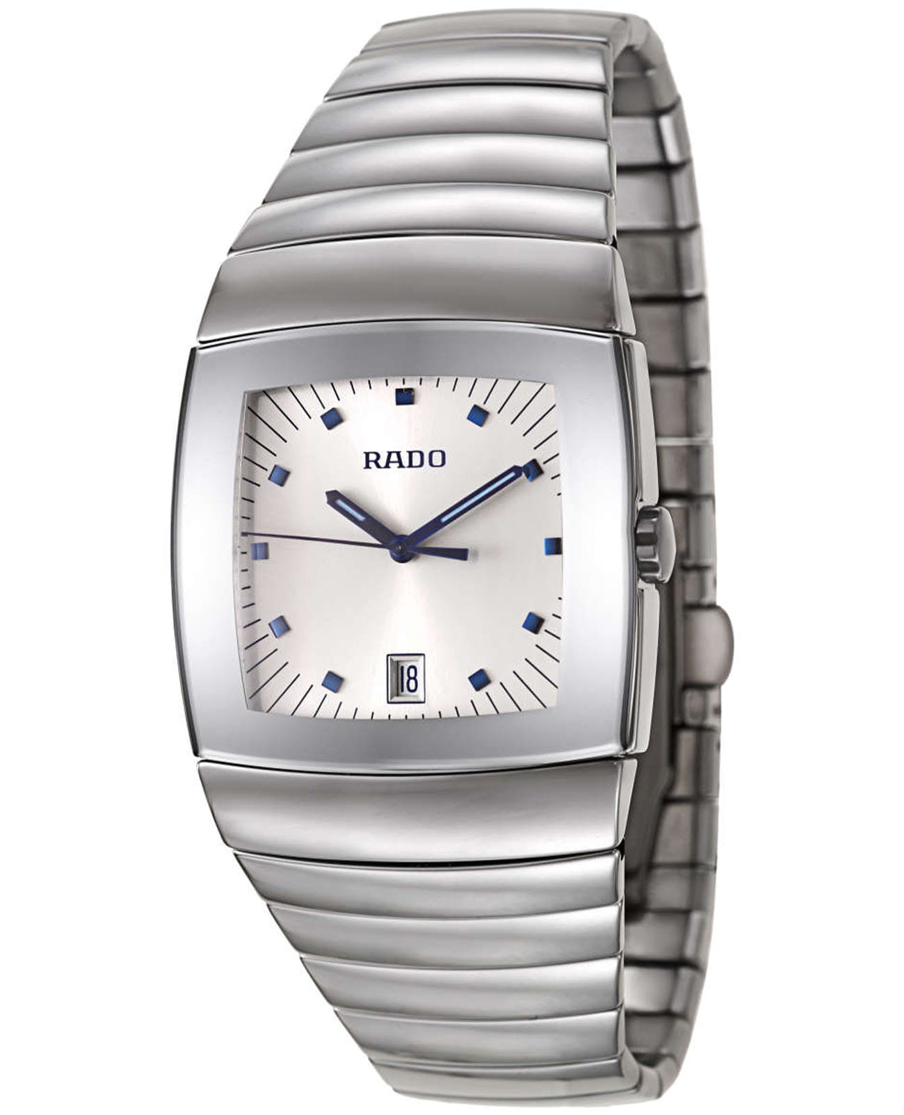 Rado Rado Sintra R13719102  R13719102 кварцевые мужские часы серебристый циферблат, браслет ceramos™ — вид спереди
