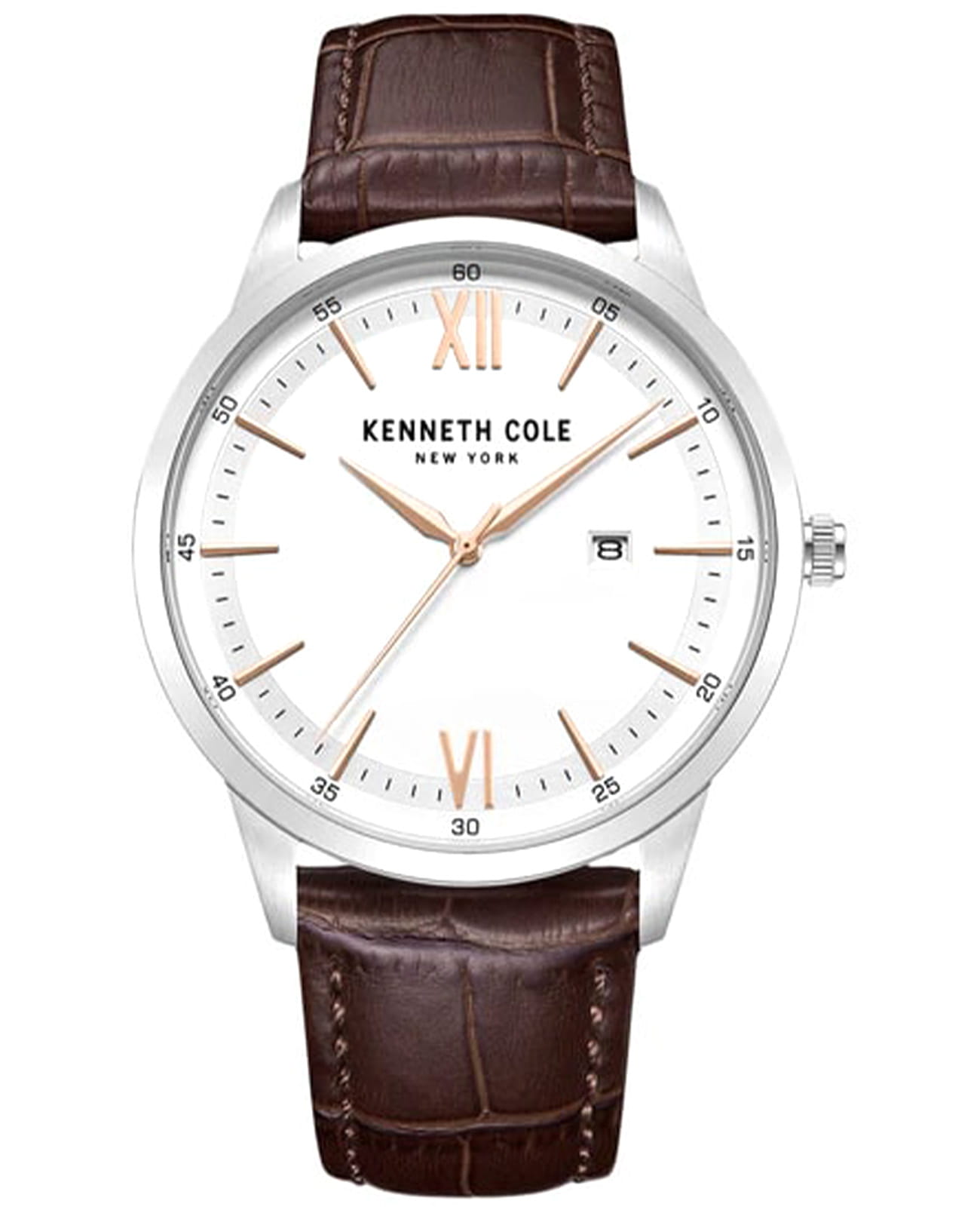 Kenneth Cole Kenneth Cole New York KCWGB0014503  KCWGB0014503 кварцевые мужские часы белый циферблат, браслет кожаный — вид спереди