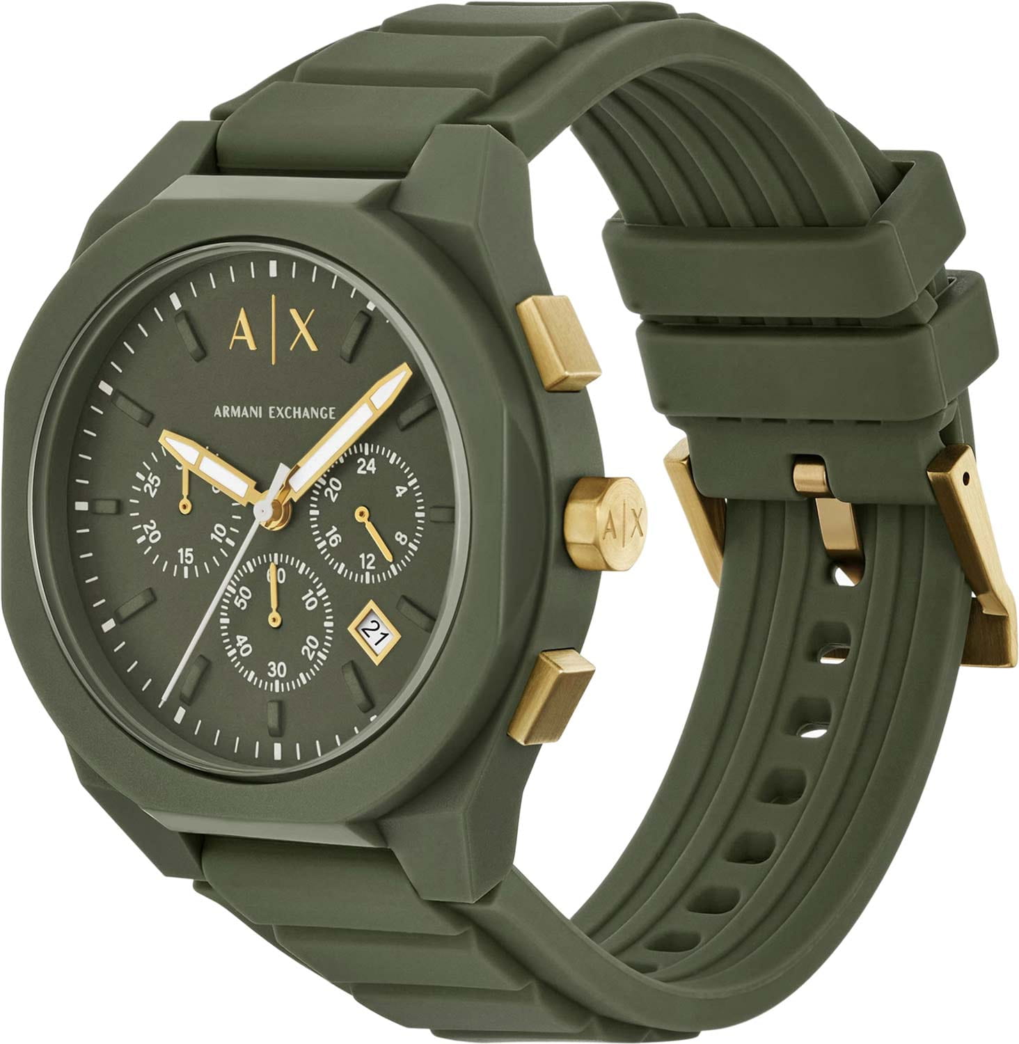 Armani Exchange Armani Exchange Rafael AX4169 кварцевые мужские часы часы крупный план зеленый циферблата