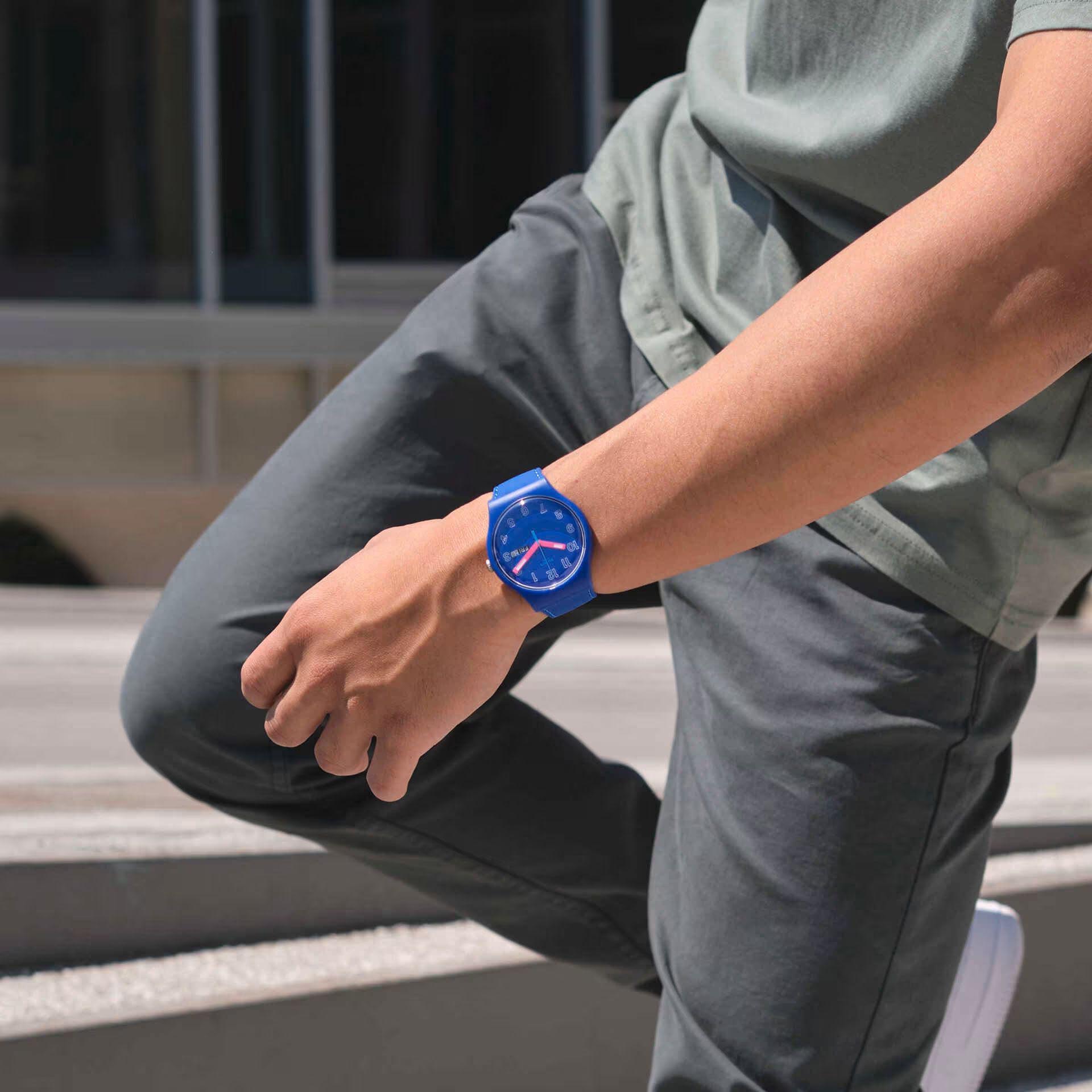 Оригинальные часы Swatch Swatch New Gent Biosourced SO29N705 кварцевые калибр механизма  общий вид