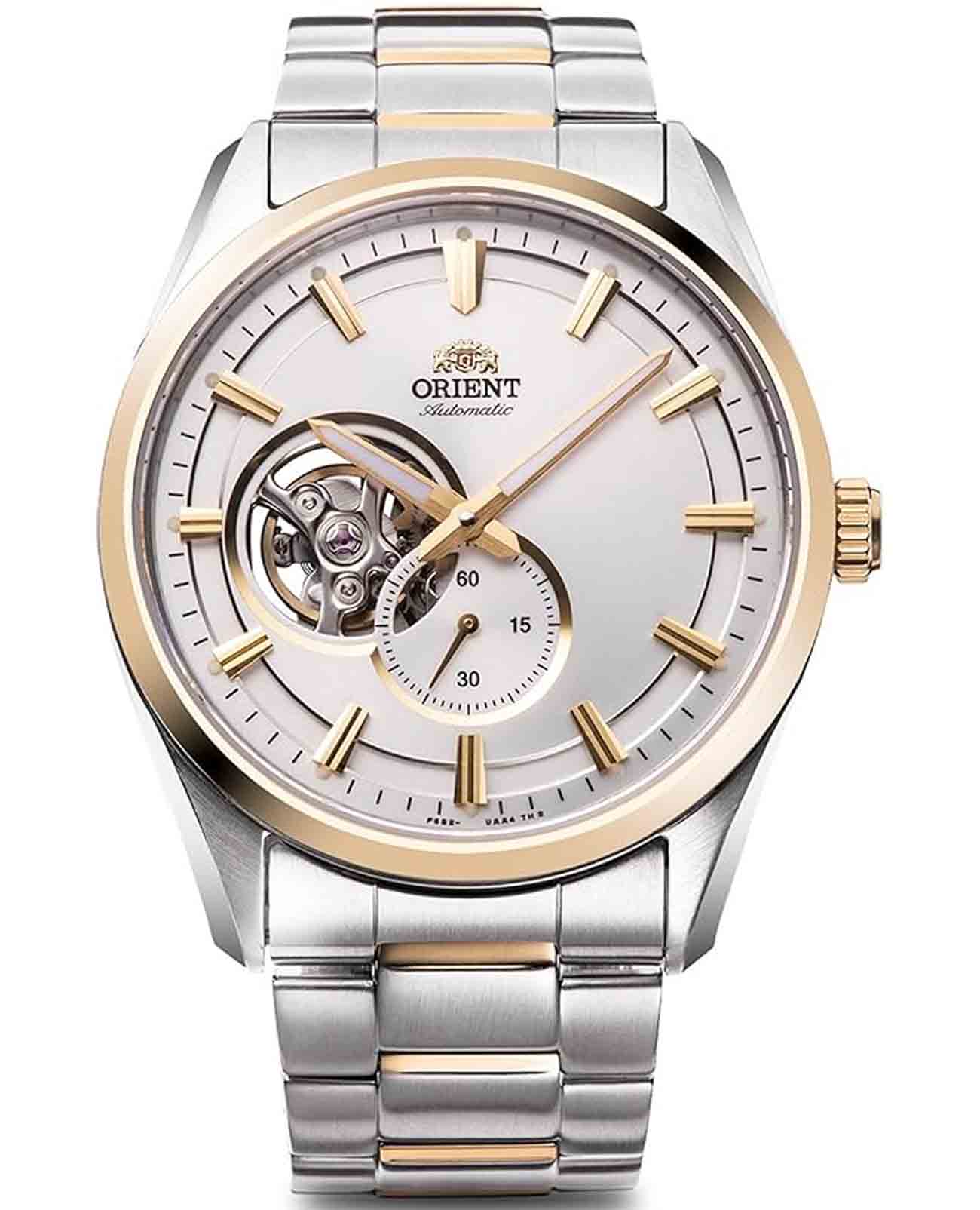 Orient Orient Contemporary RA-AR0006S (RN-AR0006S)  RA-AR0006S механические мужские часы серебристый циферблат, браслет нержавеющая сталь с pvd-покрытием — вид спереди