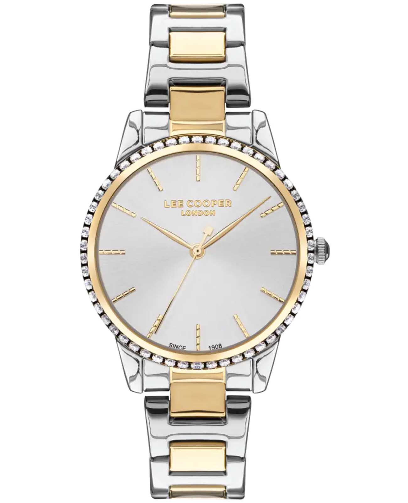 Lee Cooper Lee Cooper LC07438.230  LC07438.230 кварцевые женские часы серебристый циферблат, браслет нержавеющая сталь с ip-покрытием — вид спереди