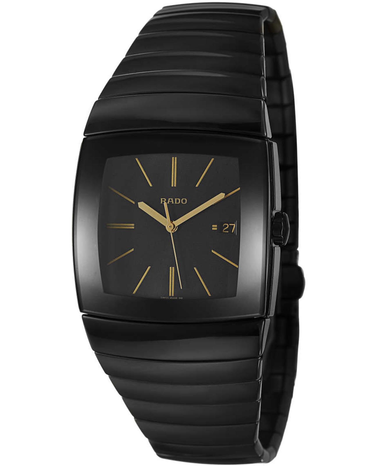 Rado Rado Sintra R13723192  R13723192 кварцевые мужские часы черный циферблат, браслет керамика — вид спереди