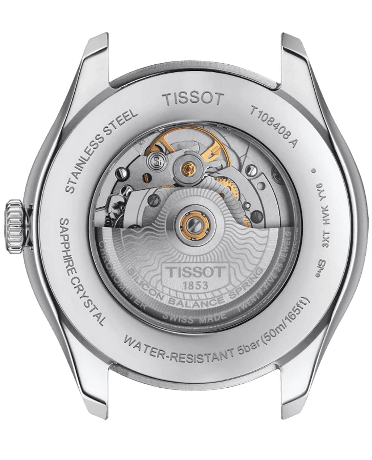 Tissot Tissot Ballade Powermatic 80 Silicium T108.408.22.278.00, t-classic швейцария мужские часы на браслете сталь c pvd покрытием боковой вид