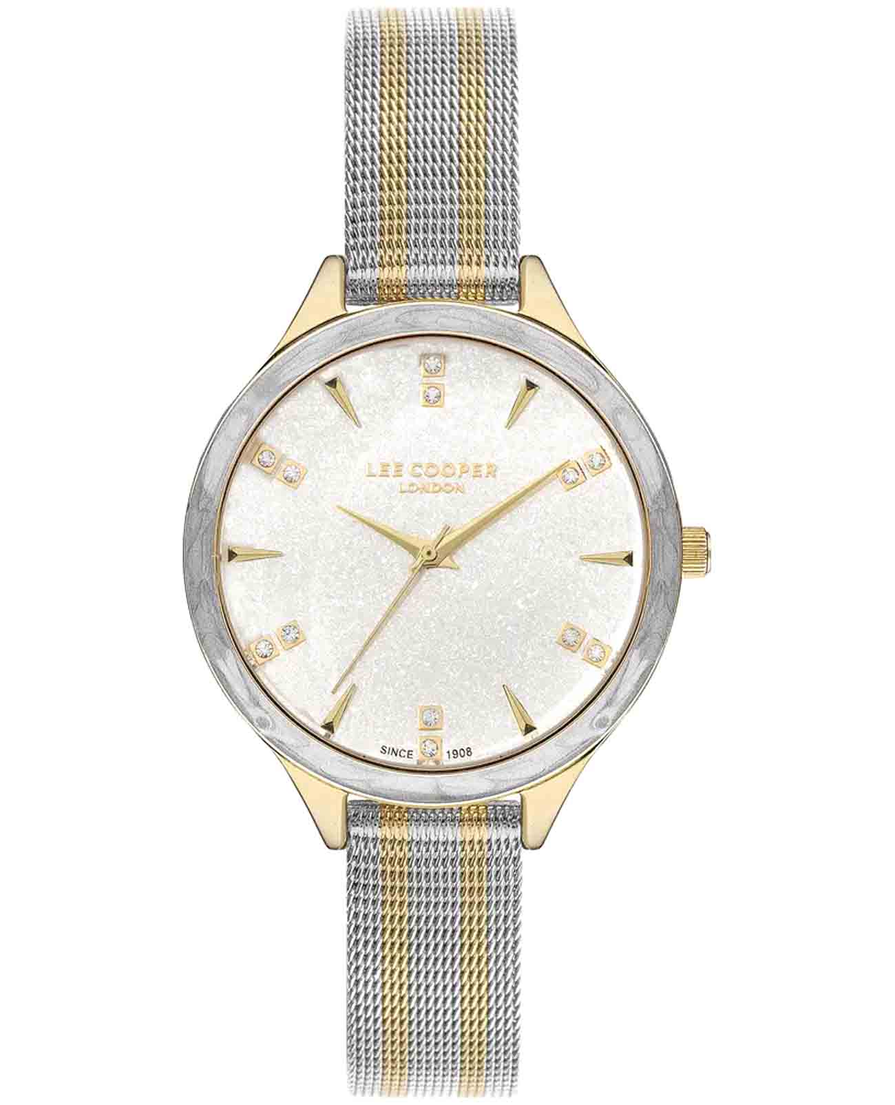 Lee Cooper Lee Cooper LC07388.230  LC07388.230 кварцевые женские часы серебристый циферблат, браслет нержавеющая сталь с ip-покрытием — вид спереди