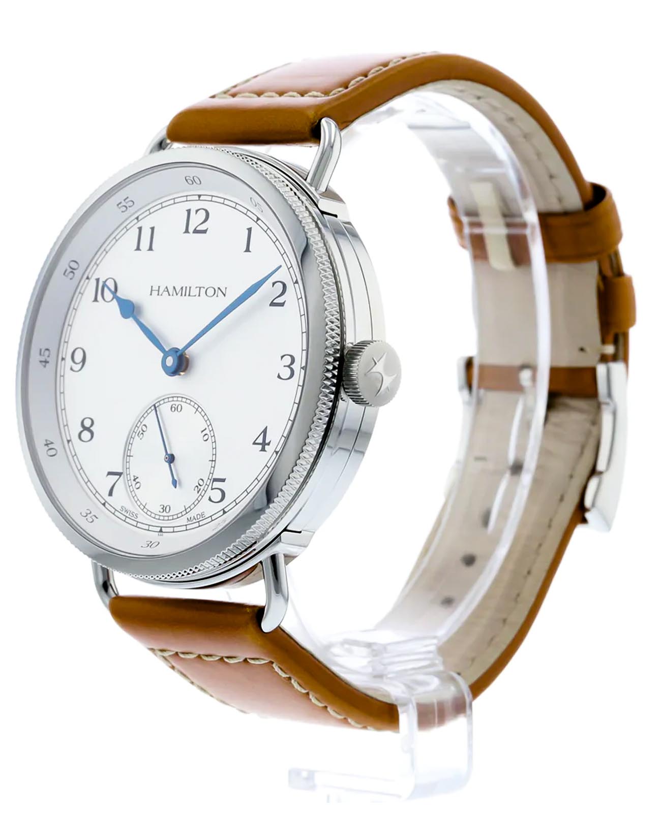 Hamilton Hamilton Khaki Navy Pioneer Mechanical H78719553, khaki navy швейцария мужские часы на браслете кожаный боковой вид