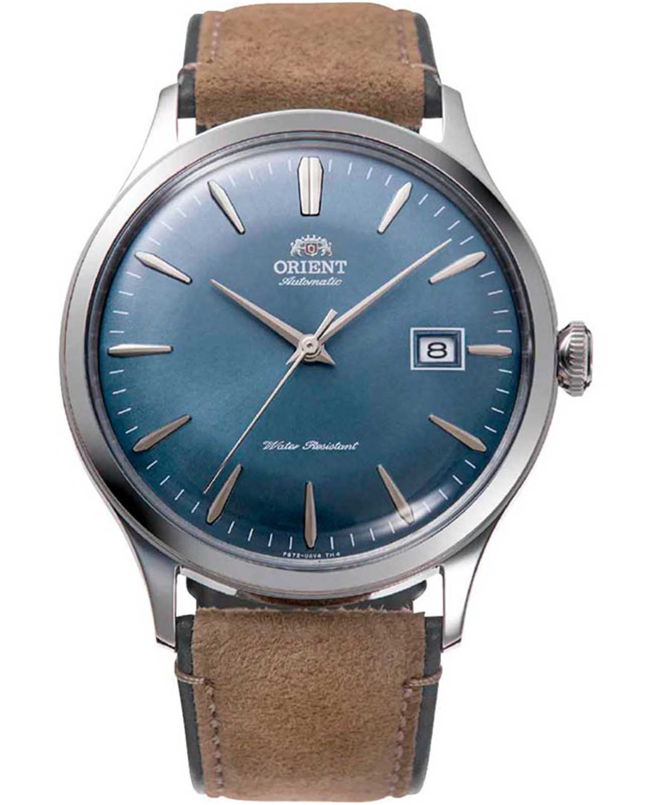Orient Orient Bambino RA-AC0P03L (RN-AC0P03L)  RA-AC0P03L механические мужские часы серый циферблат, браслет кожаный — вид спереди