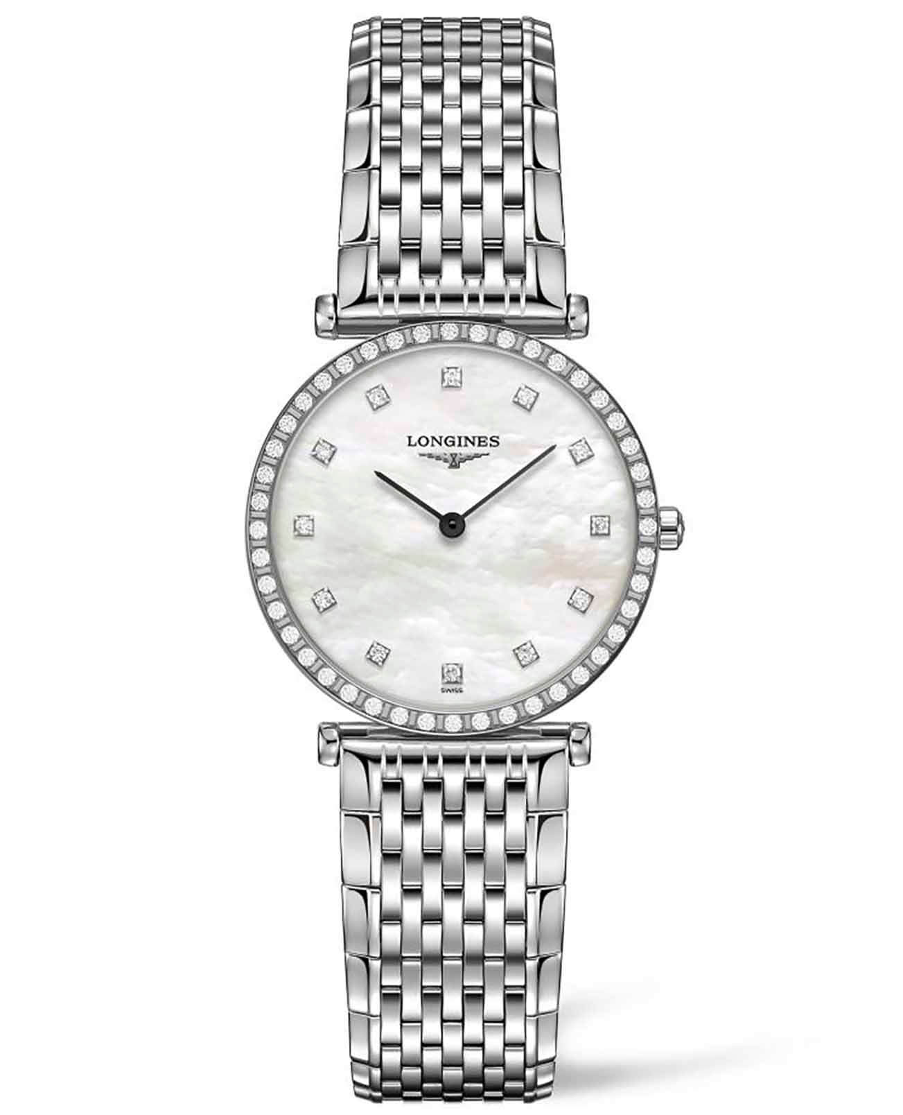 Longines Longines La Grande Classique L4.523.0.87.6  L45230876 кварцевые женские часы перламутровый циферблат, браслет нержавеющая сталь — вид спереди