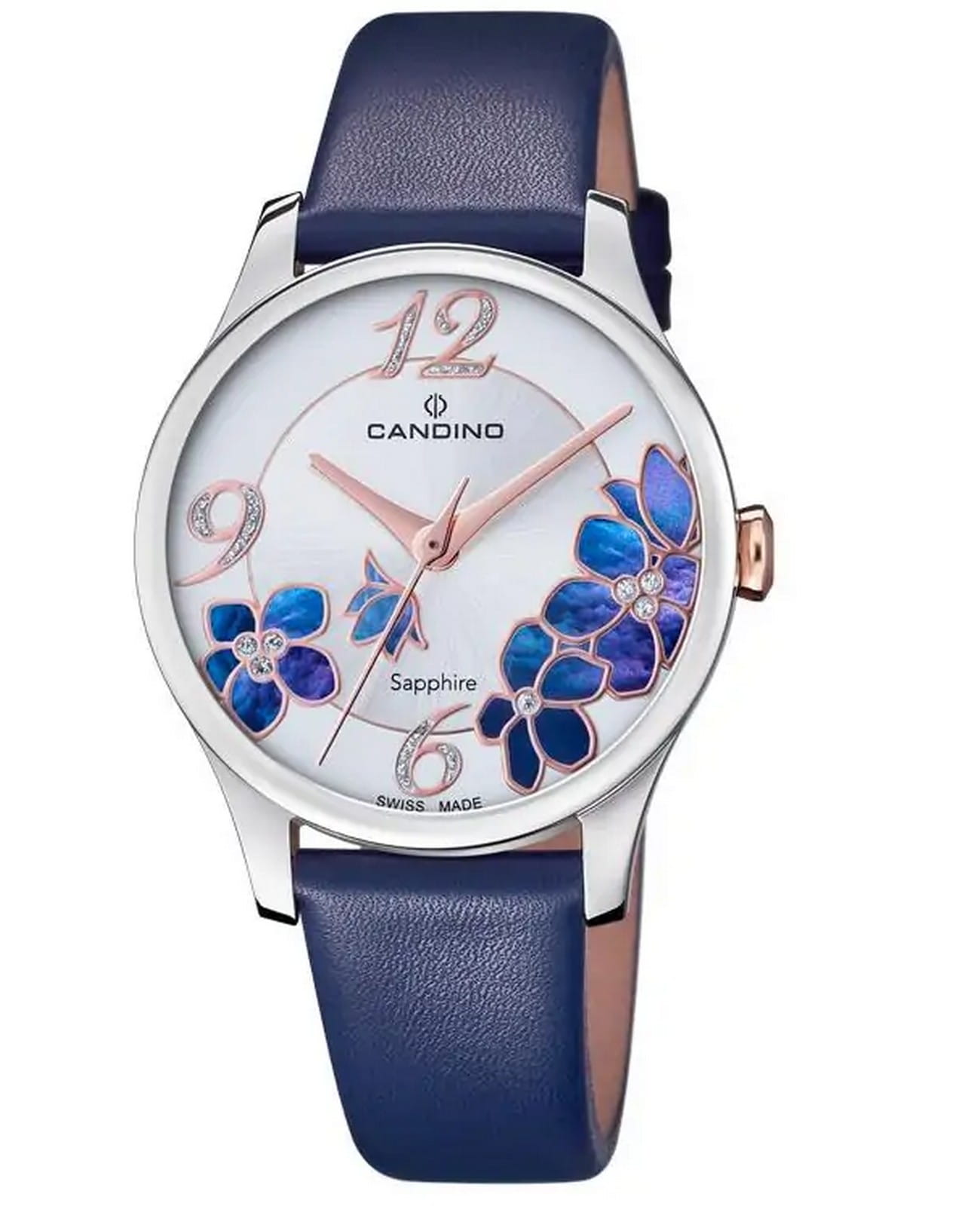 Candino Candino Elegance C4720/5  C4720/5 кварцевые женские часы белый циферблат, браслет кожаный — вид спереди