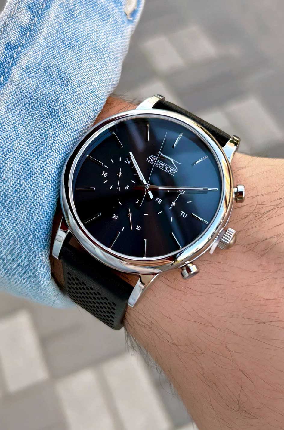 Slazenger Slazenger SL.09.2030.2.01,  англия мужские часы на браслете кожаный боковой вид