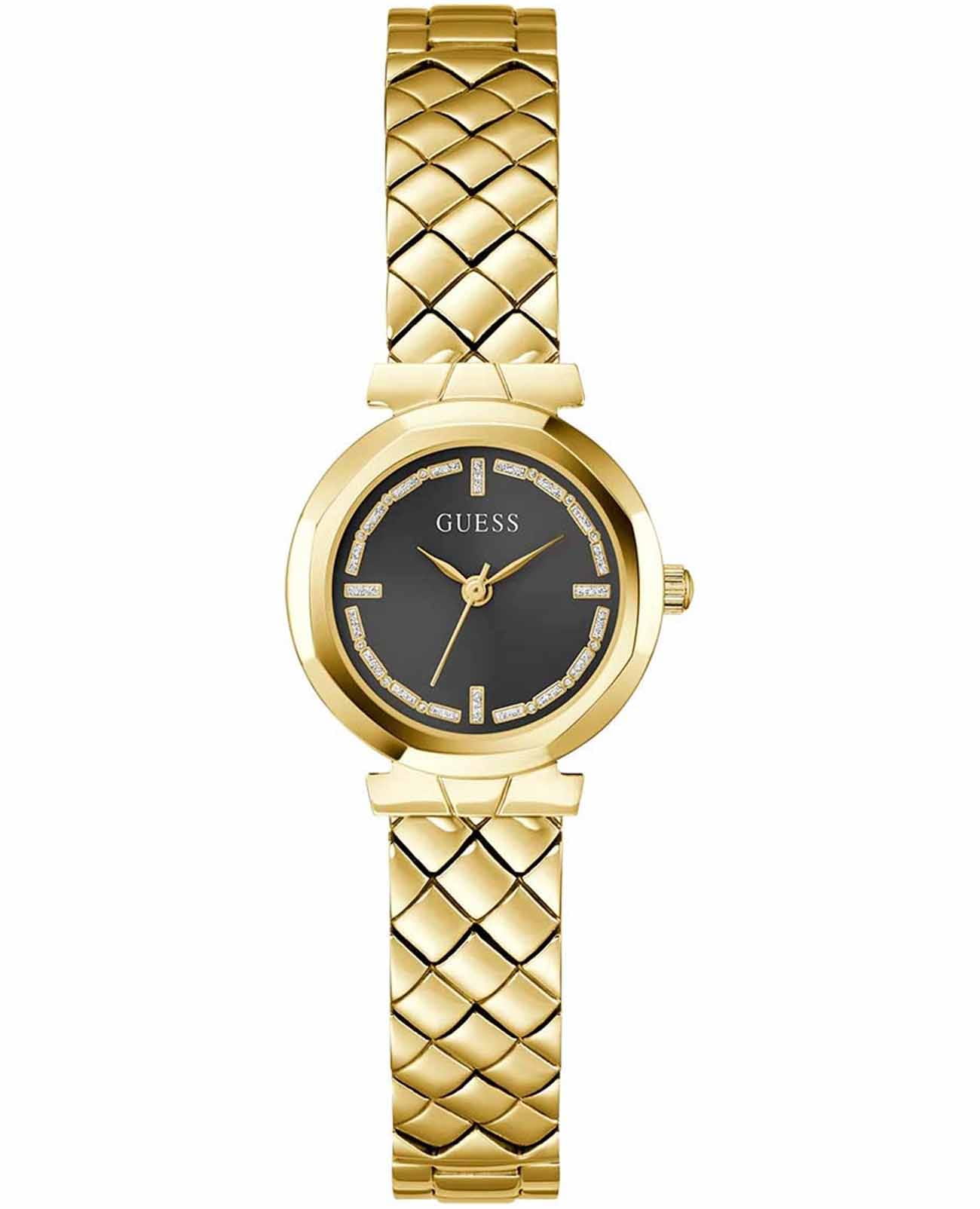 Guess Guess Bejeweled GW0839L2  GW0839L2 кварцевые женские часы черный циферблат, браслет нержавеющая сталь с ip-покрытием — вид спереди