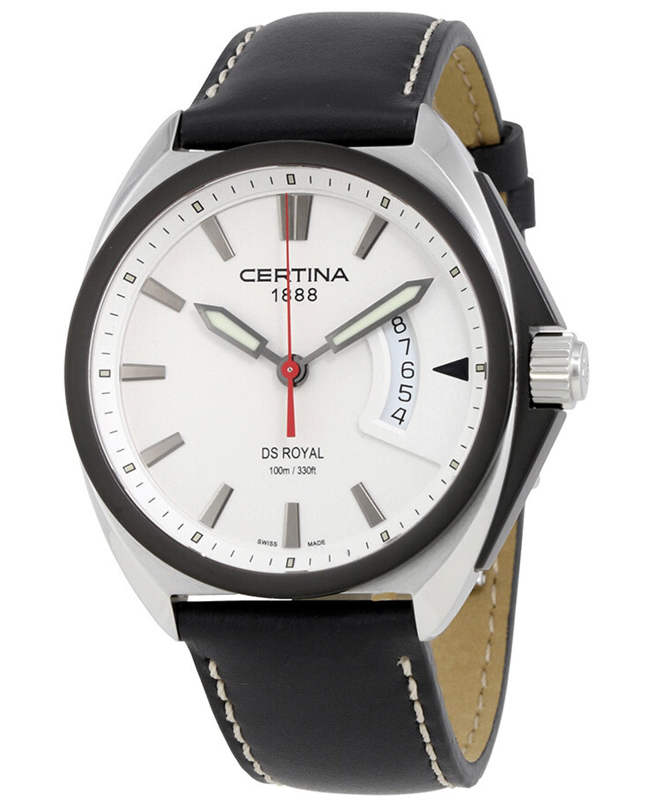 Certina Certina DS Podium C010.410.16.031.00  C0104101603100 кварцевые мужские часы белый циферблат, браслет кожаный — вид спереди