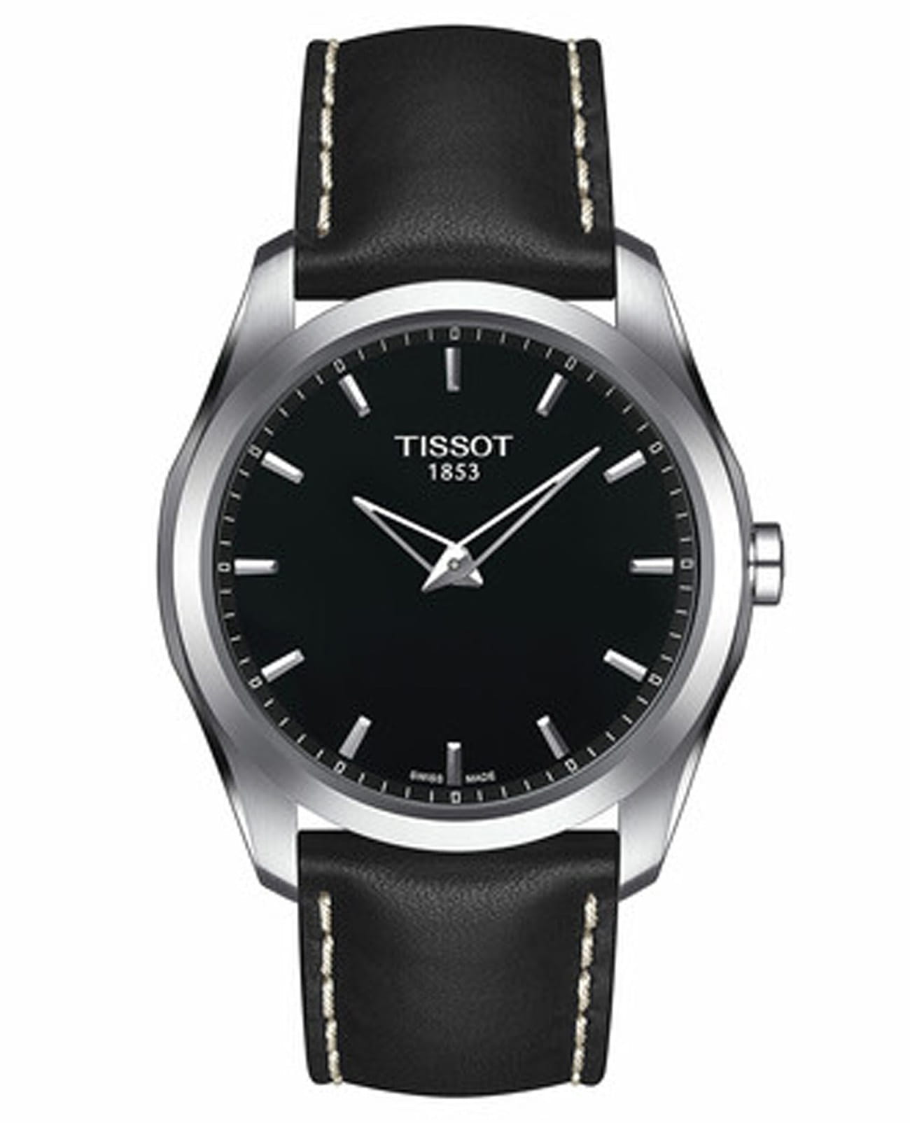 Tissot Tissot Couturier Automatic Small Secret Date T035.446.16.051.02 Couturier T0354461605102 кварцевые мужские часы черный циферблат, браслет кожаный — вид спереди
