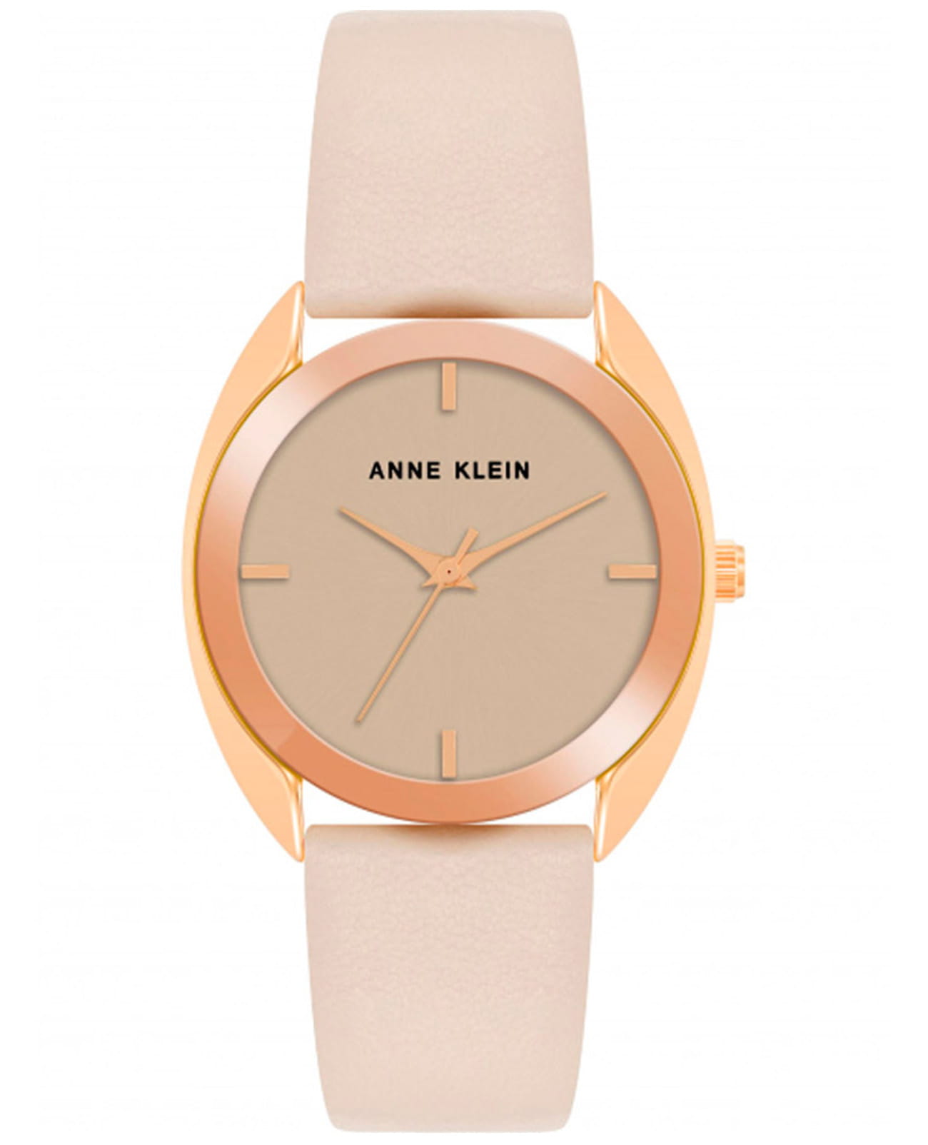 Anne Klein Anne Klein Leather 4030RGBH  4030RGBH кварцевые женские часы бежевый циферблат, браслет кожаный — вид спереди