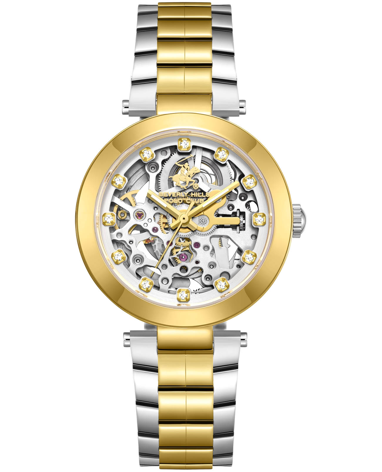 Beverly Hills Polo Club Beverly Hills Polo Club BP3800X.230  BP3800X.230 механические женские часы серебристый циферблат, браслет нержавеющая сталь с ip-покрытием — вид спереди