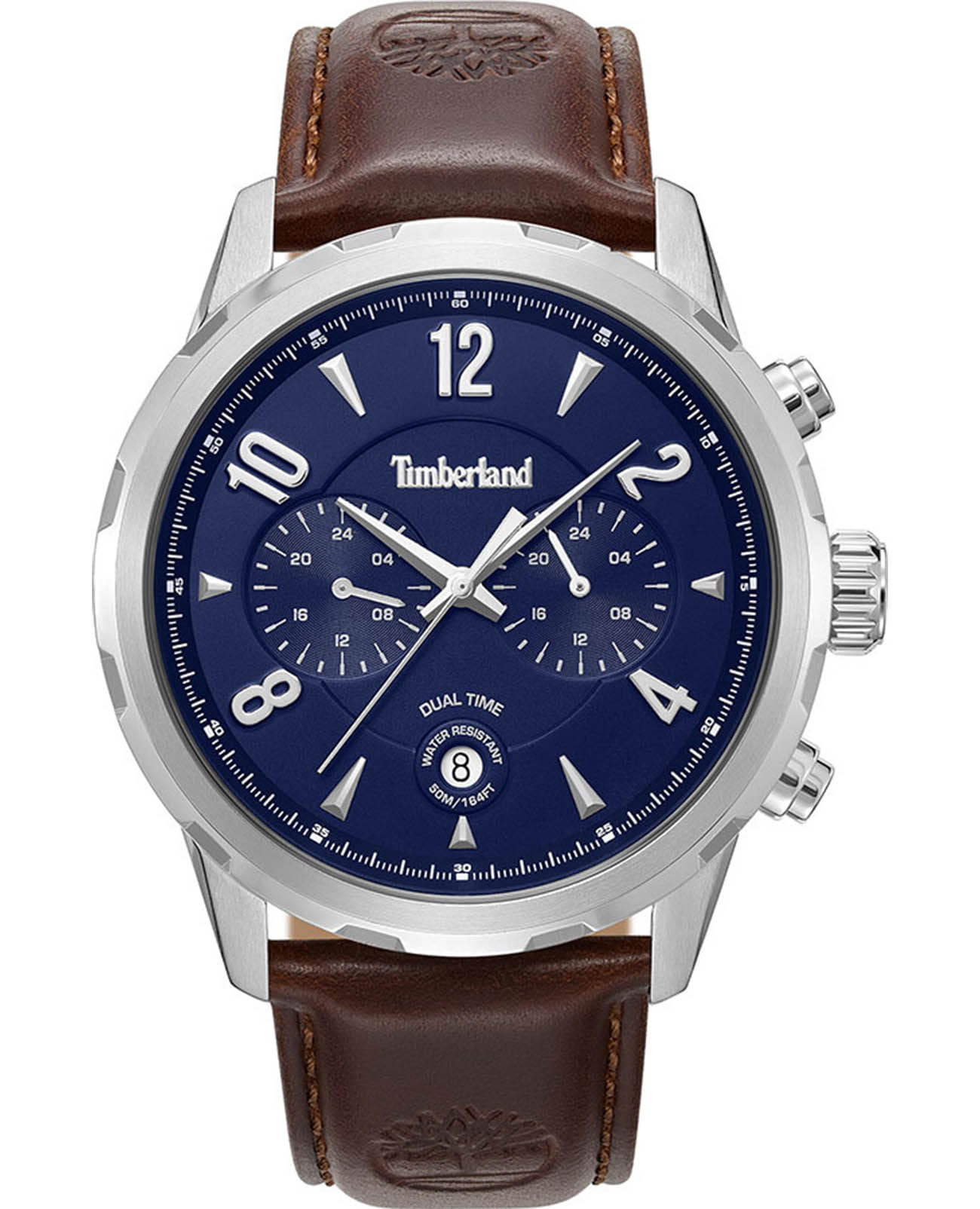 Timberland Timberland TDWGF0082903  TDWGF0082903 кварцевые мужские часы синий циферблат, браслет кожаный — вид спереди