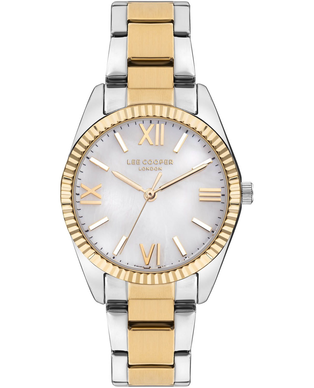 Lee Cooper Lee Cooper LC07868.220  LC07868.220 кварцевые женские часы перламутровый циферблат, браслет нержавеющая сталь с ip-покрытием — вид спереди