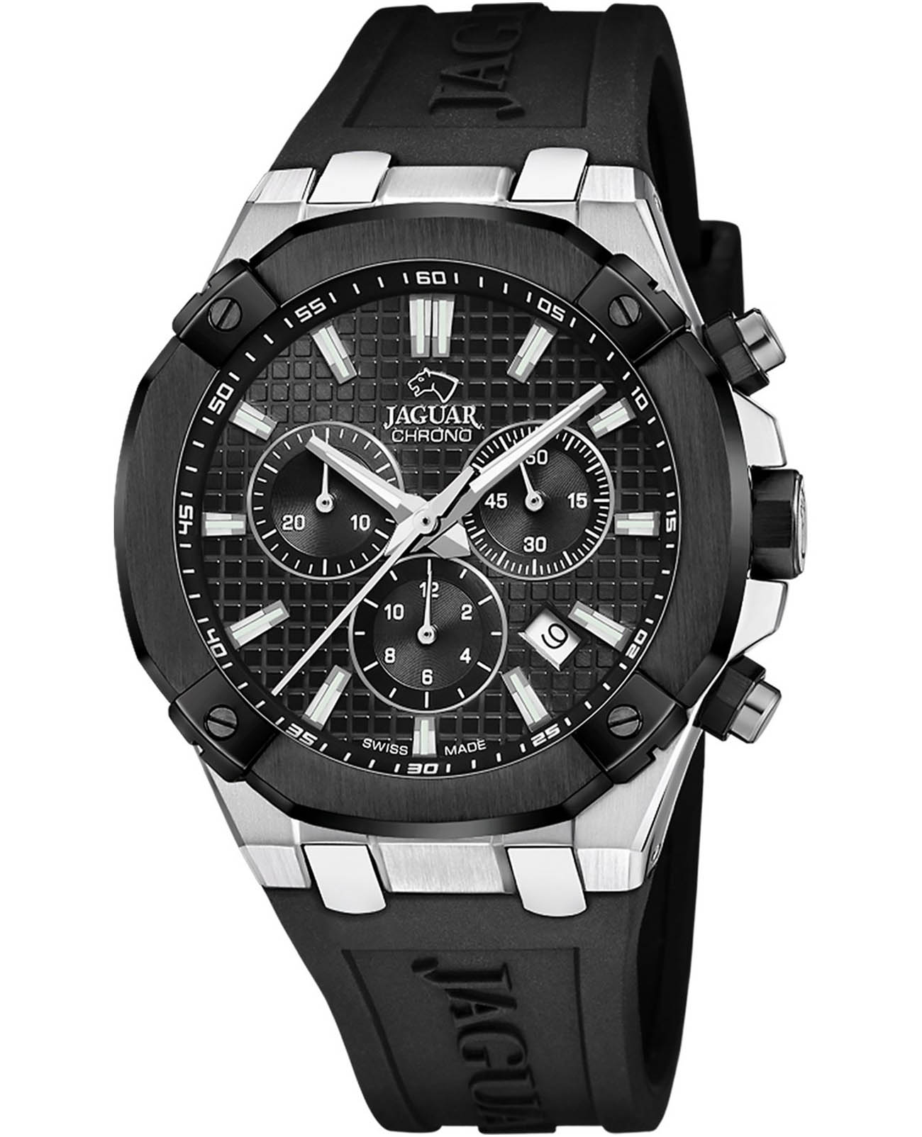 Jaguar Jaguar Diplomatic Quartz J1020/2  J1020/2 кварцевые мужские часы зеленый циферблат, браслет каучук — вид спереди