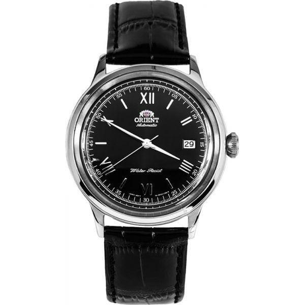 Orient Orient ER2400DB (FER2400DB)  FER2400DB механические мужские часы черный циферблат, браслет кожа + текстиль — вид спереди