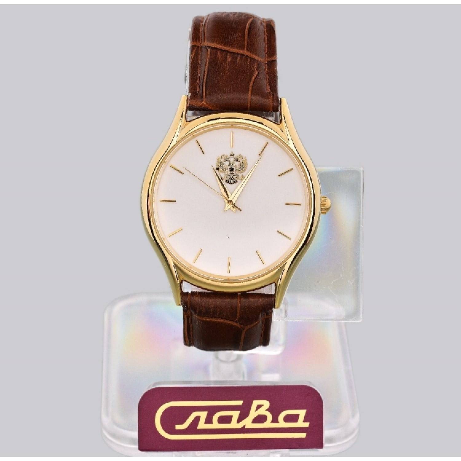 Слава Слава Патриот 1119535/2035,  россия мужские часы на браслете кожаный боковой вид