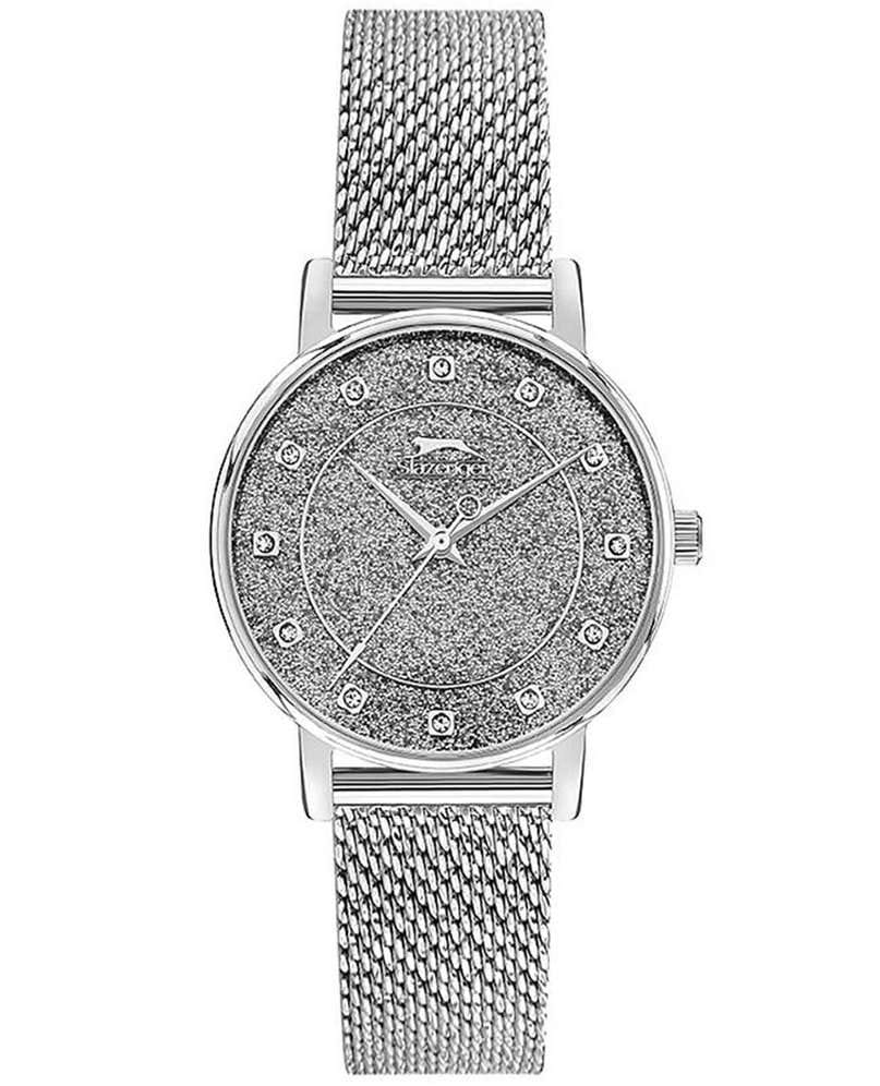 Slazenger Slazenger SL.09.2053.3.01  SL.09.2053.3.01 кварцевые женские часы серебристый циферблат, браслет суперметалл — вид спереди