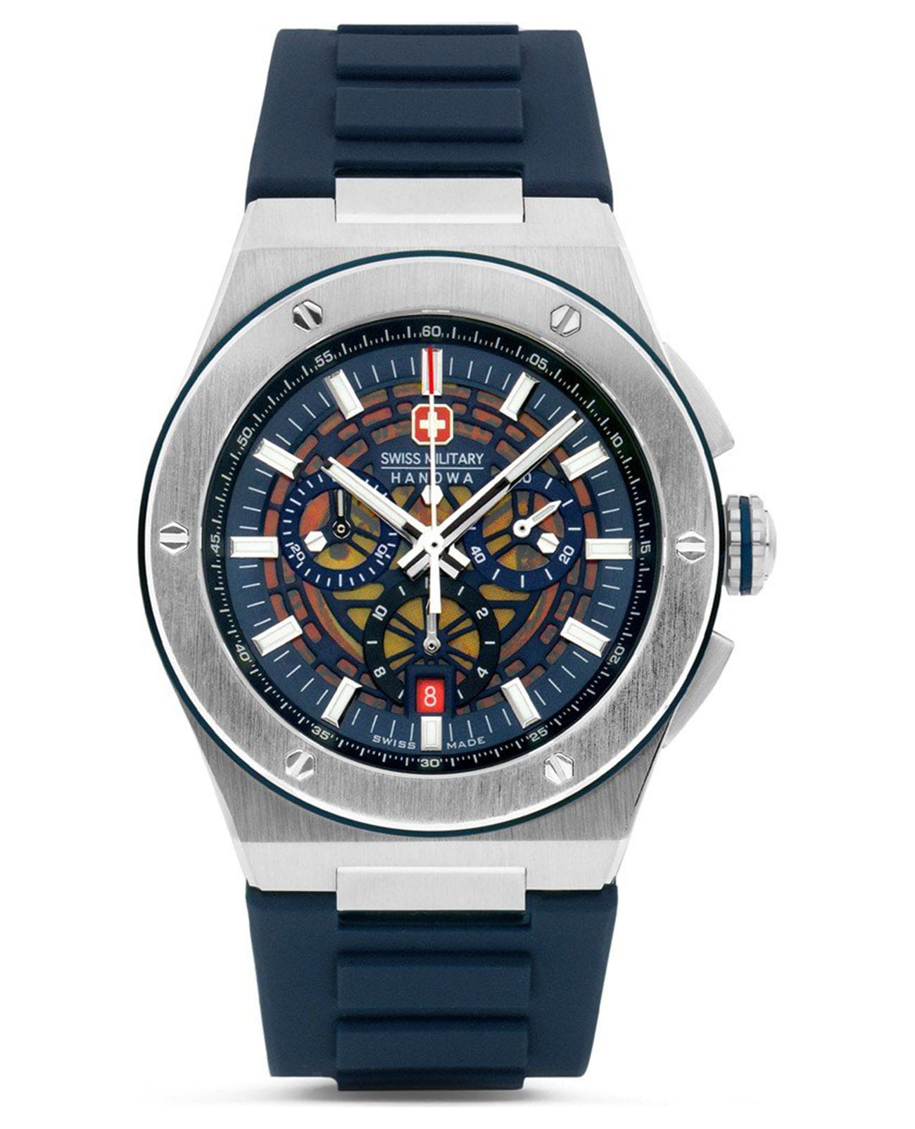 Swiss Military Hanowa Swiss Military Hanowa Mission XFOR 02 SMWGO0000902  SMWGO0000902 кварцевые мужские часы  циферблат, браслет каучук — вид спереди