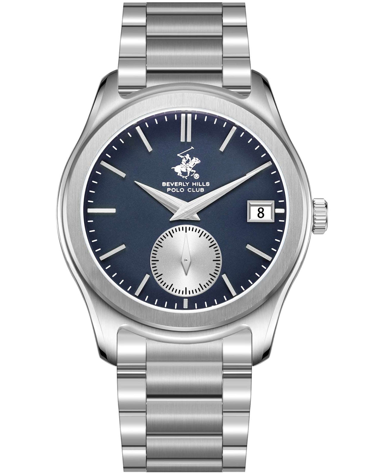 Beverly Hills Polo Club Beverly Hills Polo Club BP3772X.390  BP3772X.390 кварцевые мужские часы синий циферблат, браслет нержавеющая сталь — вид спереди