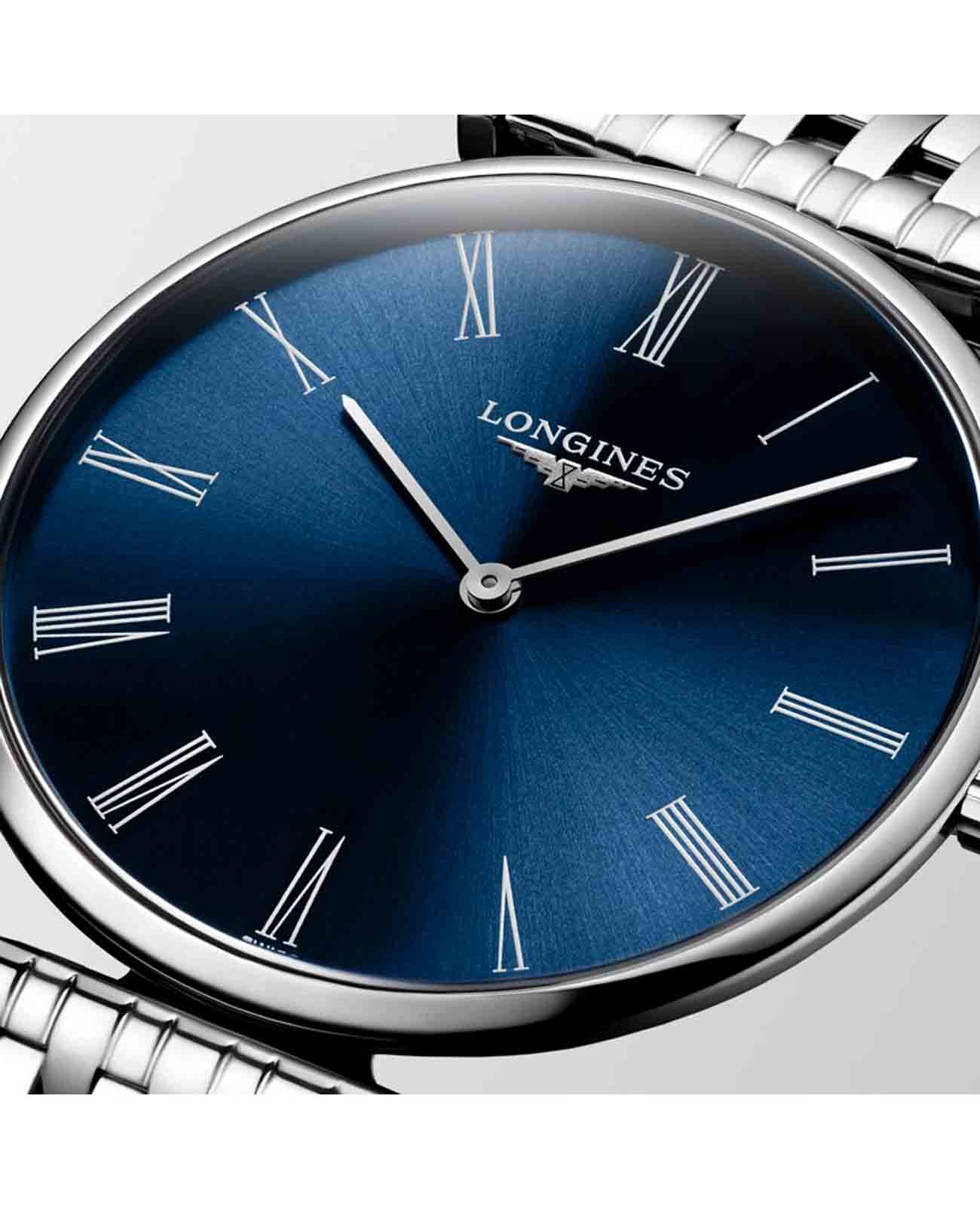 Longines Longines La Grande Classique L4.755.4.94.6 кварцевые мужские часы часы крупный план синий циферблата
