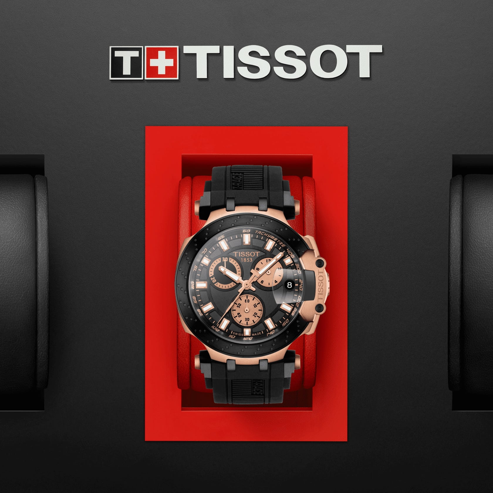 Tissot Tissot T-Race Chronograph T115.417.37.051.00, t-sport швейцария мужские часы на браслете силикон боковой вид
