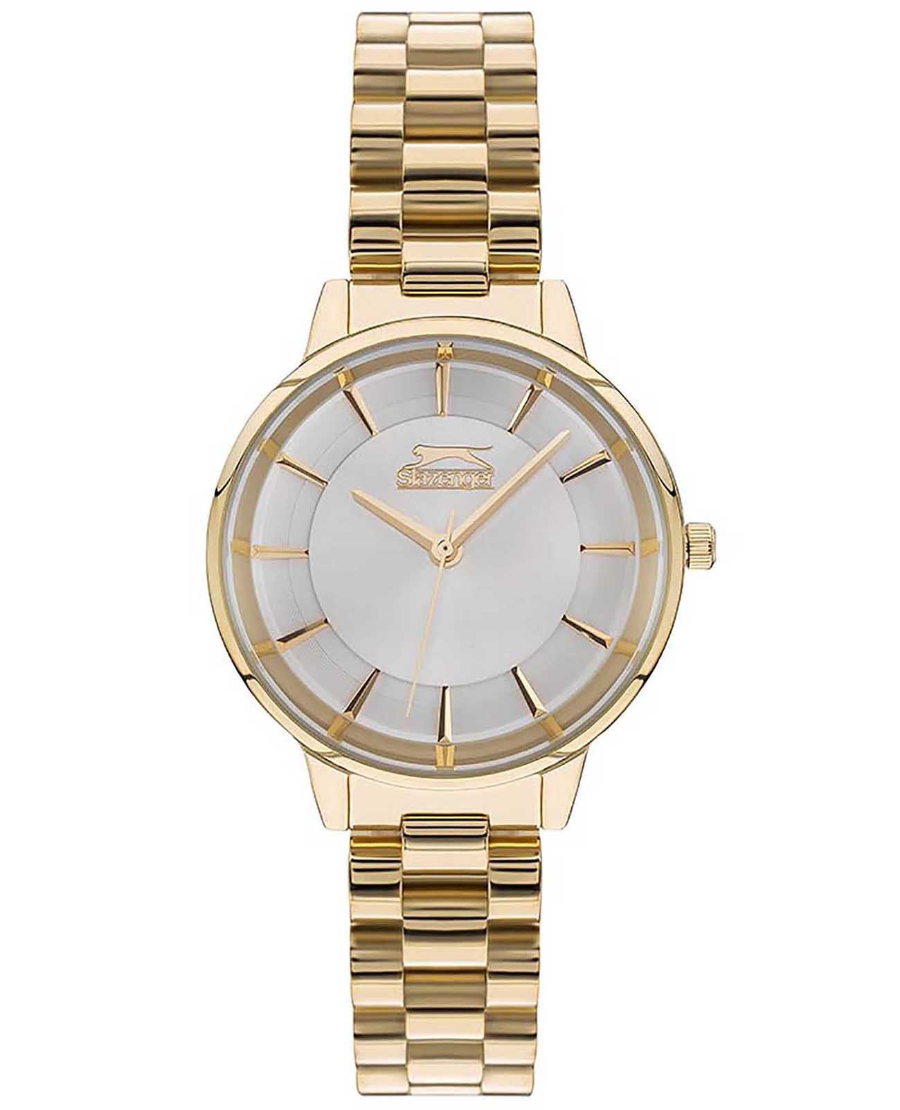 Slazenger Slazenger SL.09.2054.3.02  SL.09.2054.3.02 кварцевые женские часы серебристый циферблат, браслет суперметалл с ip покрытием — вид спереди