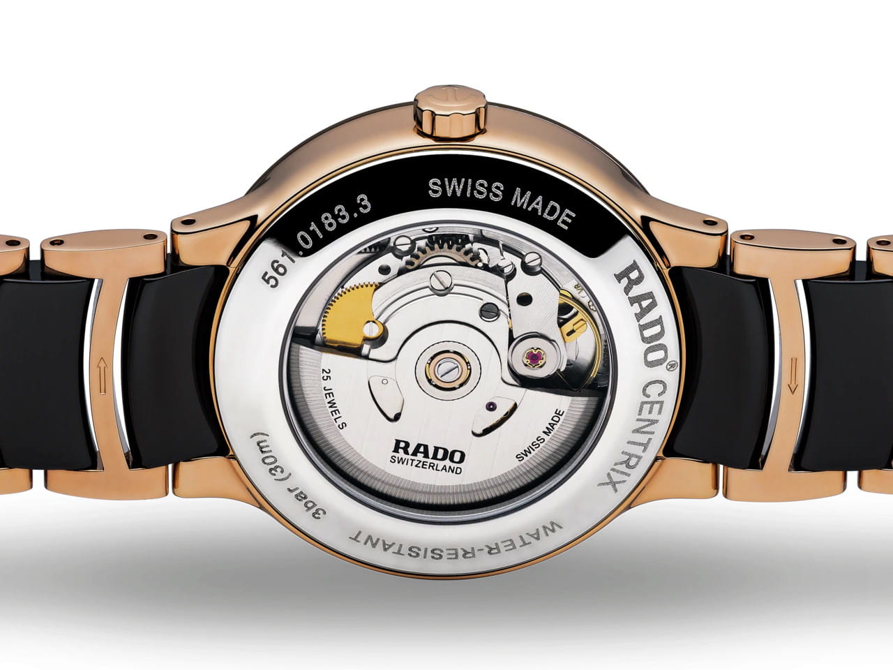 Rado Rado Centrix Automatic Diamonds R30036712, centrix швейцария мужские часы на браслете сталь + керамические вставки боковой вид