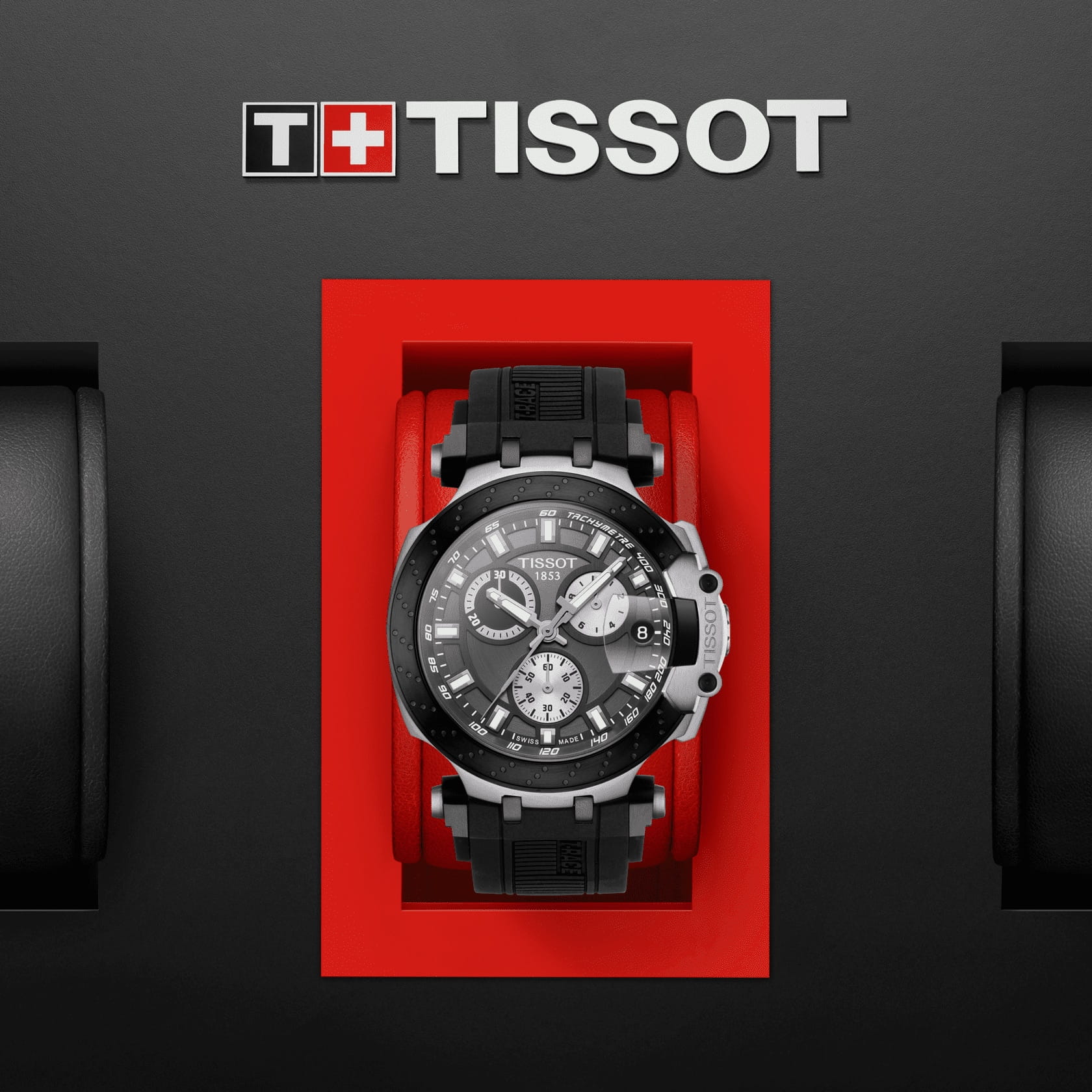 Tissot Tissot T-Race Chronograph T115.417.27.061.00 кварцевые мужские часы часы крупный план черный циферблата