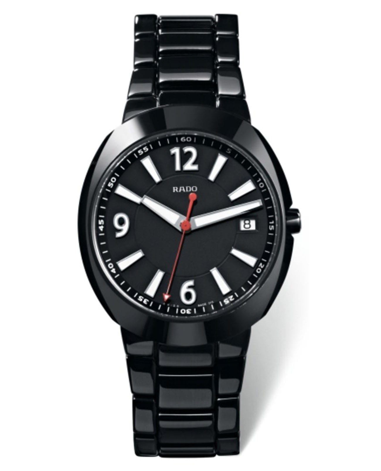 Rado Rado D-Star R15517152 Automatic R15517152 механические мужские часы черный циферблат, браслет высокотехнологичная керамика — вид спереди