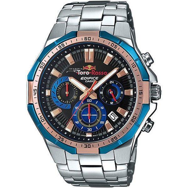 Casio Casio Edifice Torro Rosso EFR-554TR-2A EFR EFR-554TR-2A кварцевые мужские часы синий циферблат, браслет нержавеющая сталь — вид спереди