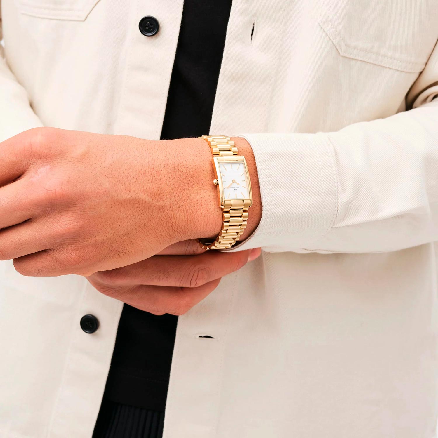 Daniel Wellington Daniel Wellington Bound 3-Link Gold DW00100703 женские часы белый циферблат на запястье