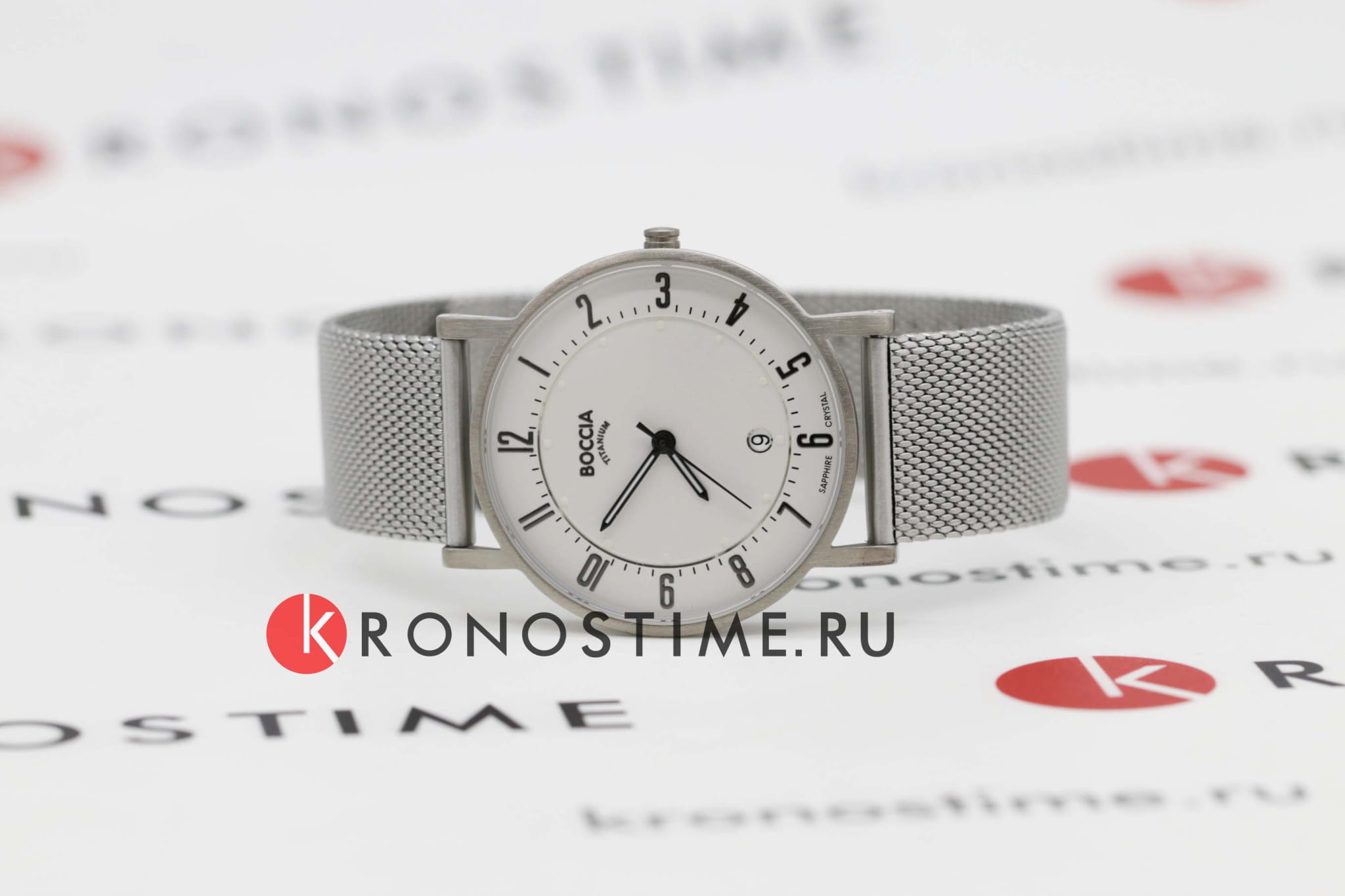 Boccia Titanium Boccia Titanium 3533-04 кварцевые мужские часы часы крупный план белый циферблата