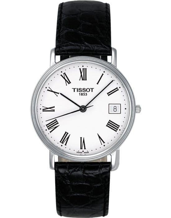 Tissot Tissot Desire T52.1.421.13 Desire T52142113 кварцевые мужские часы белый циферблат, браслет кожаный — вид спереди