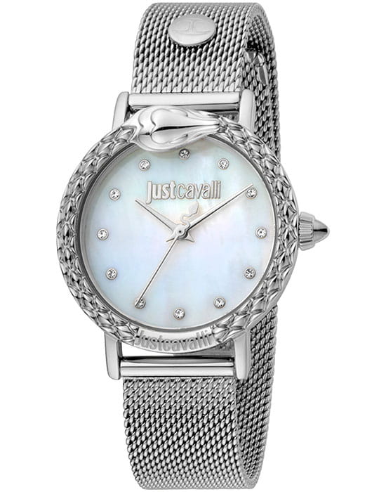 Just Cavalli Just Cavalli Animalier JC1L124M0055  JC1L124M0055 кварцевые женские часы белый циферблат, браслет нержавеющая сталь — вид спереди