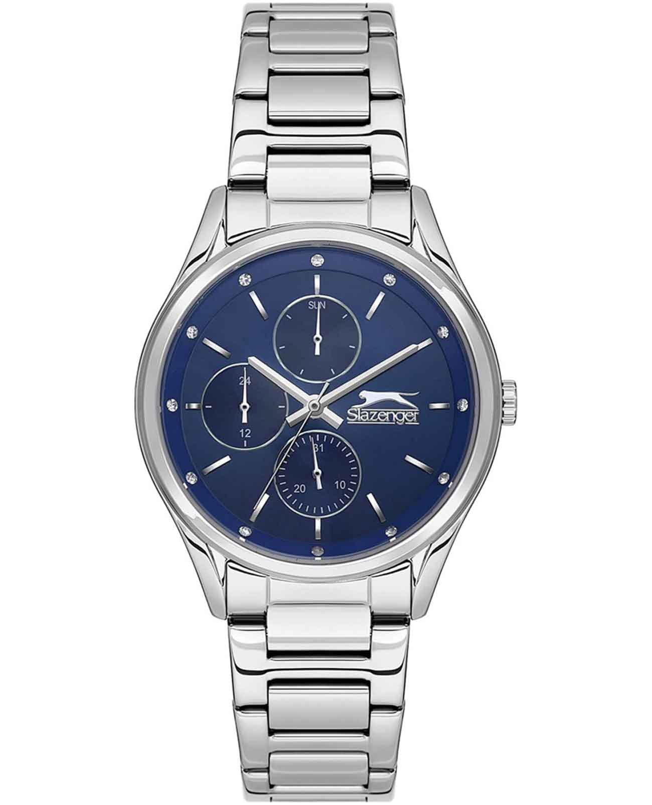 Slazenger Slazenger SL.09.2229.4.04  SL.09.2229.4.04 кварцевые женские часы синий циферблат, браслет нержавеющая сталь — вид спереди