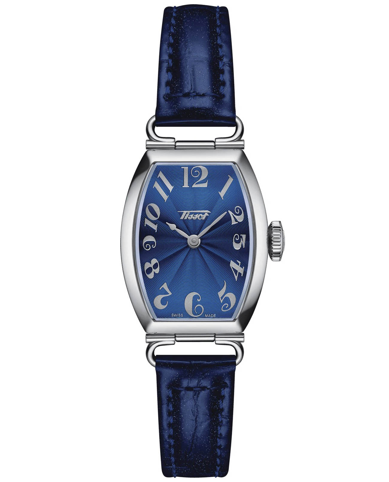 Tissot Tissot Heritage Porto T128.109.16.042.00  T1281091604200 кварцевые женские часы синий циферблат, браслет кожаный — вид спереди