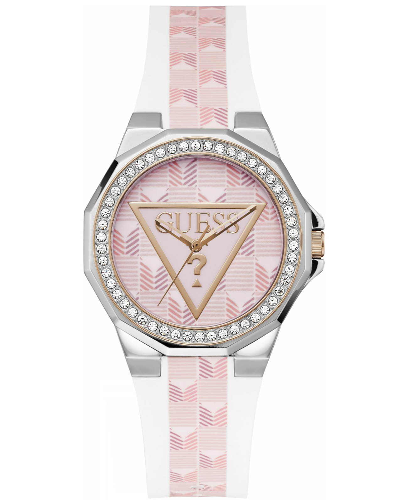 Guess Guess Resort GW0834L2  GW0834L2 кварцевые женские часы розовый циферблат, браслет силикон — вид спереди