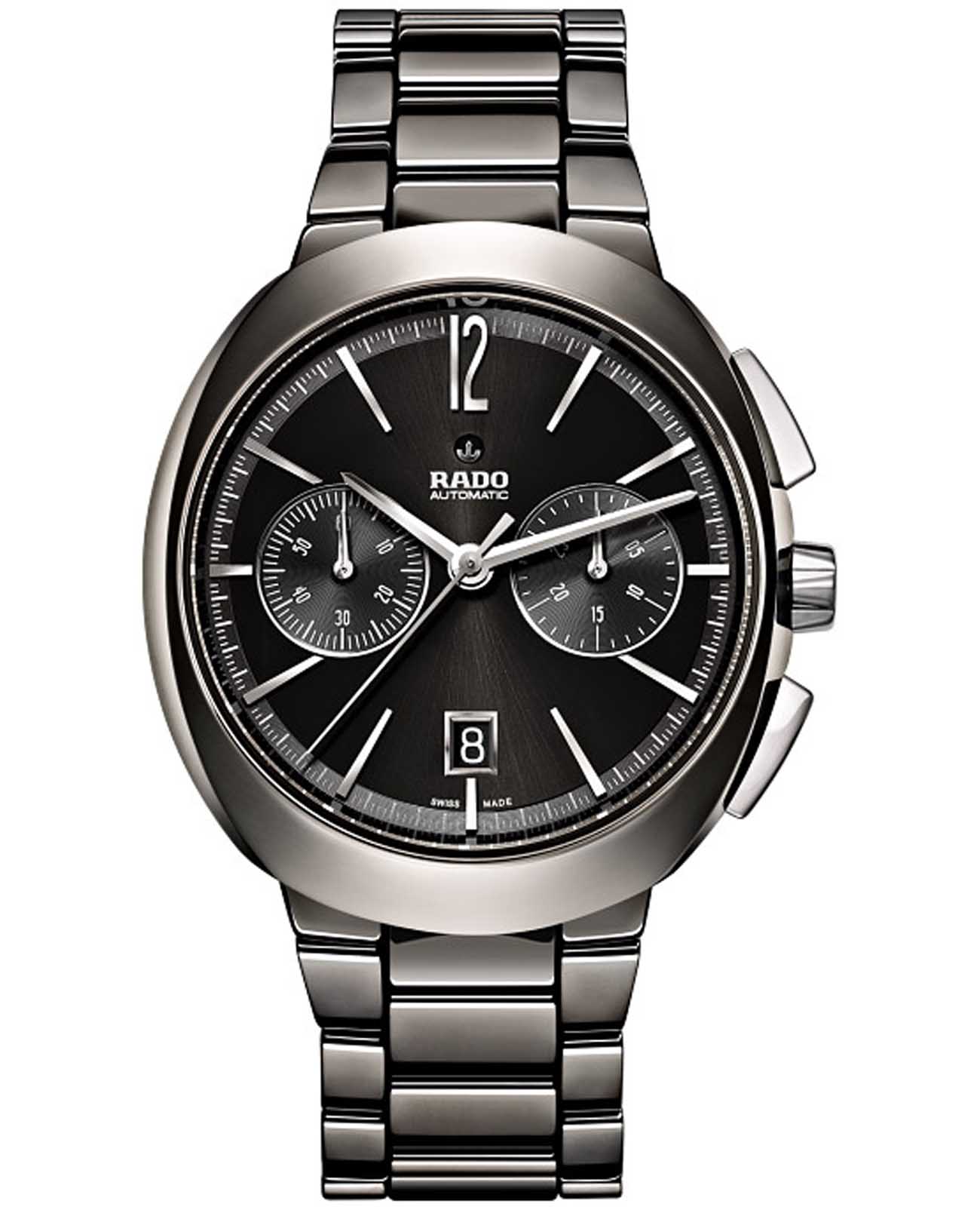 Rado Rado D-Star R15198152 Automatic R15198152 механические мужские часы черный циферблат, браслет плазменная керамика — вид спереди