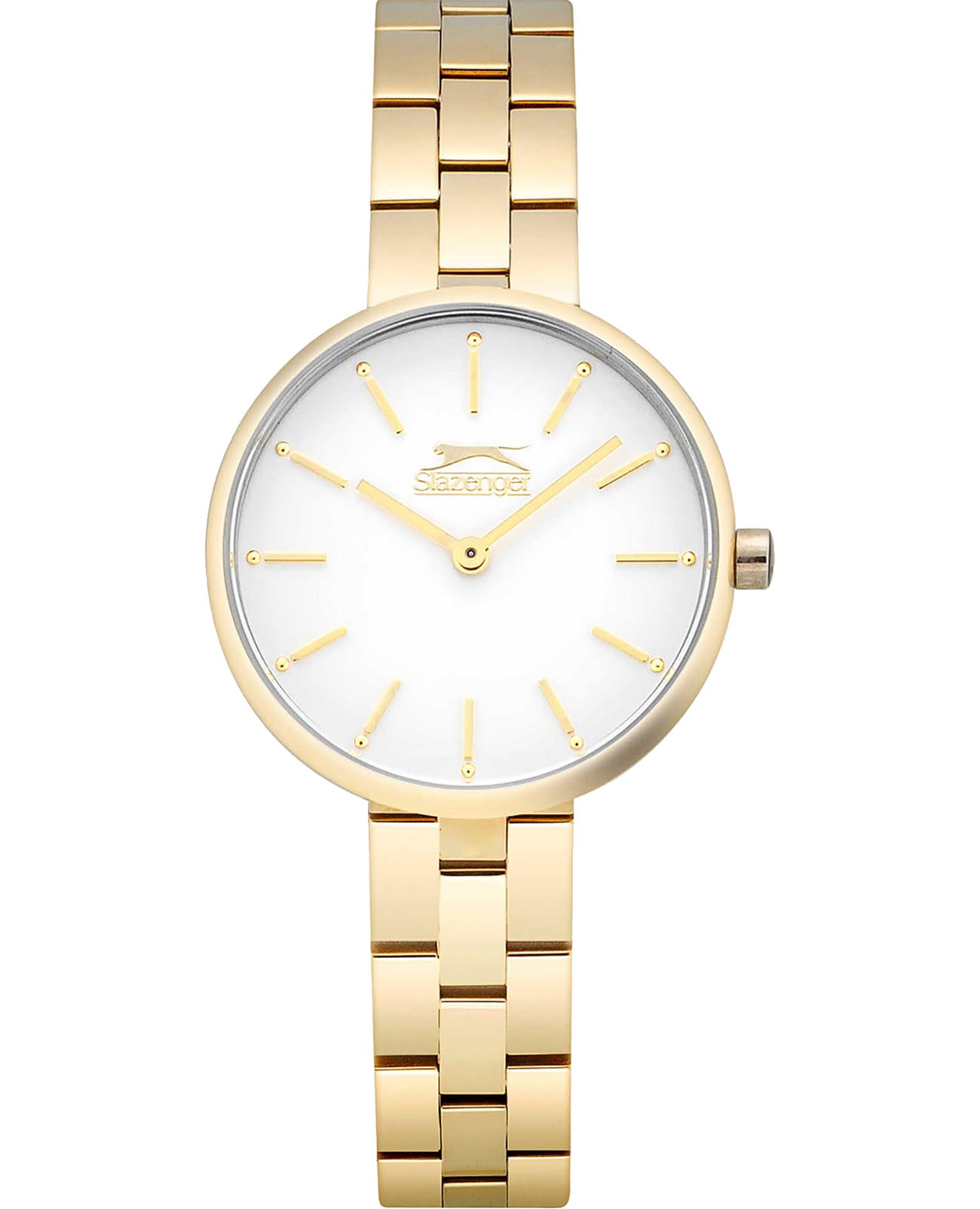 Slazenger Slazenger SL.09.6242.3.01  SL.09.6242.3.01 кварцевые женские часы серебристый циферблат, браслет суперметалл с ip покрытием — вид спереди