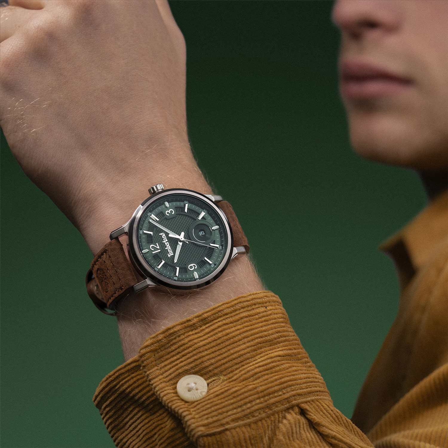 Timberland Timberland Driscoll TDWGB0055901 кварцевые мужские часы часы крупный план зеленый циферблата